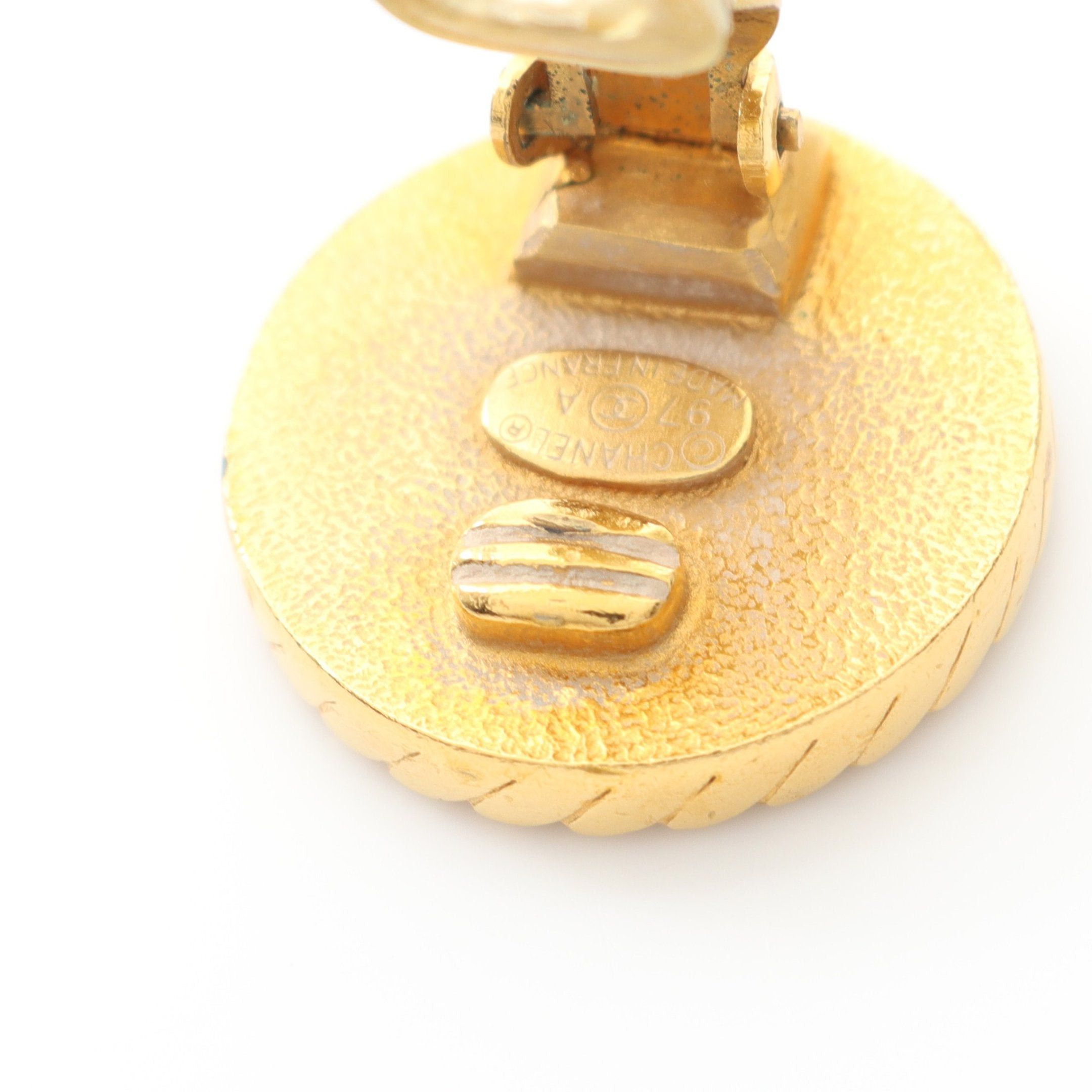 Chanel Chanel Coco Mark Earrings Gp Gold Black 97A Size ONE SIZE - 6 Thumbnail