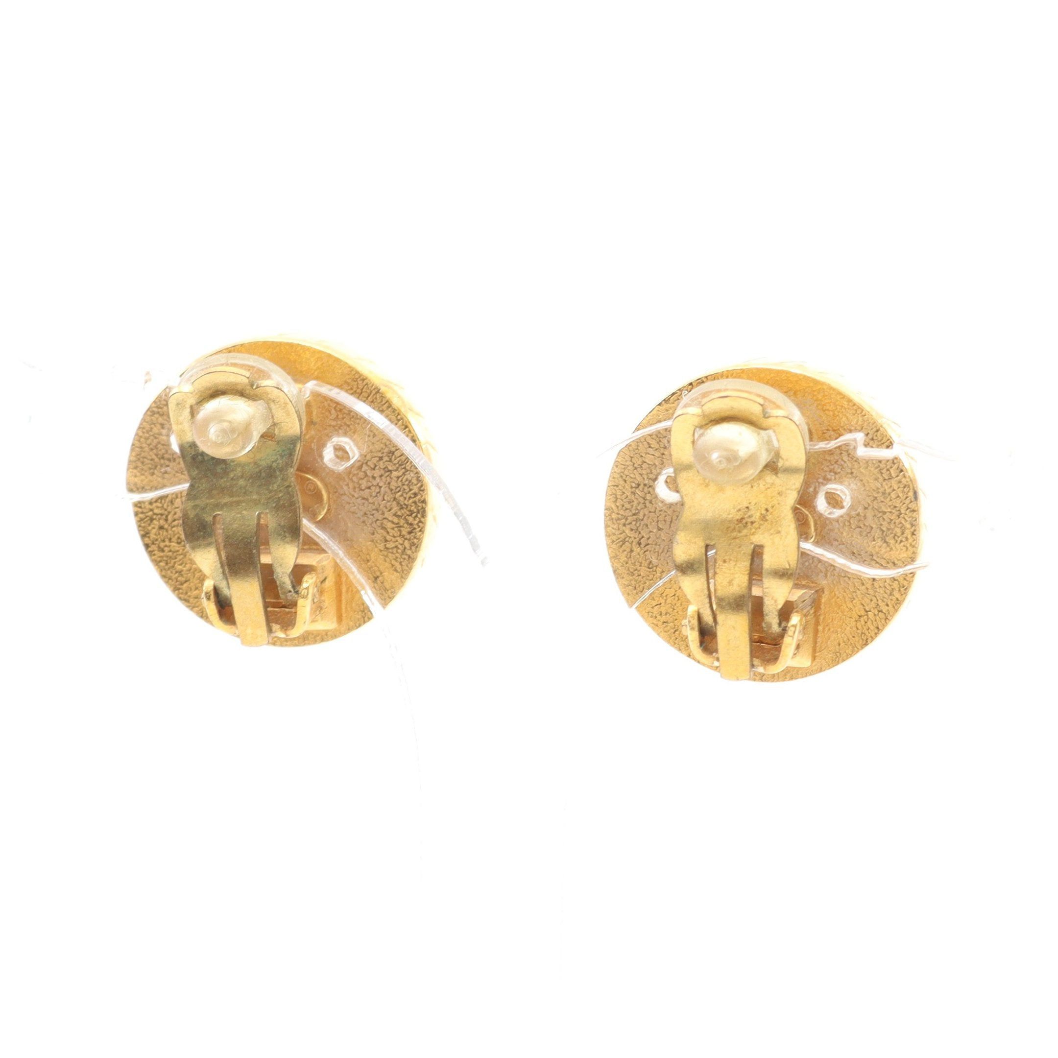 Chanel Chanel Coco Mark Earrings Gp Gold Black 97A Size ONE SIZE - 2 Thumbnail