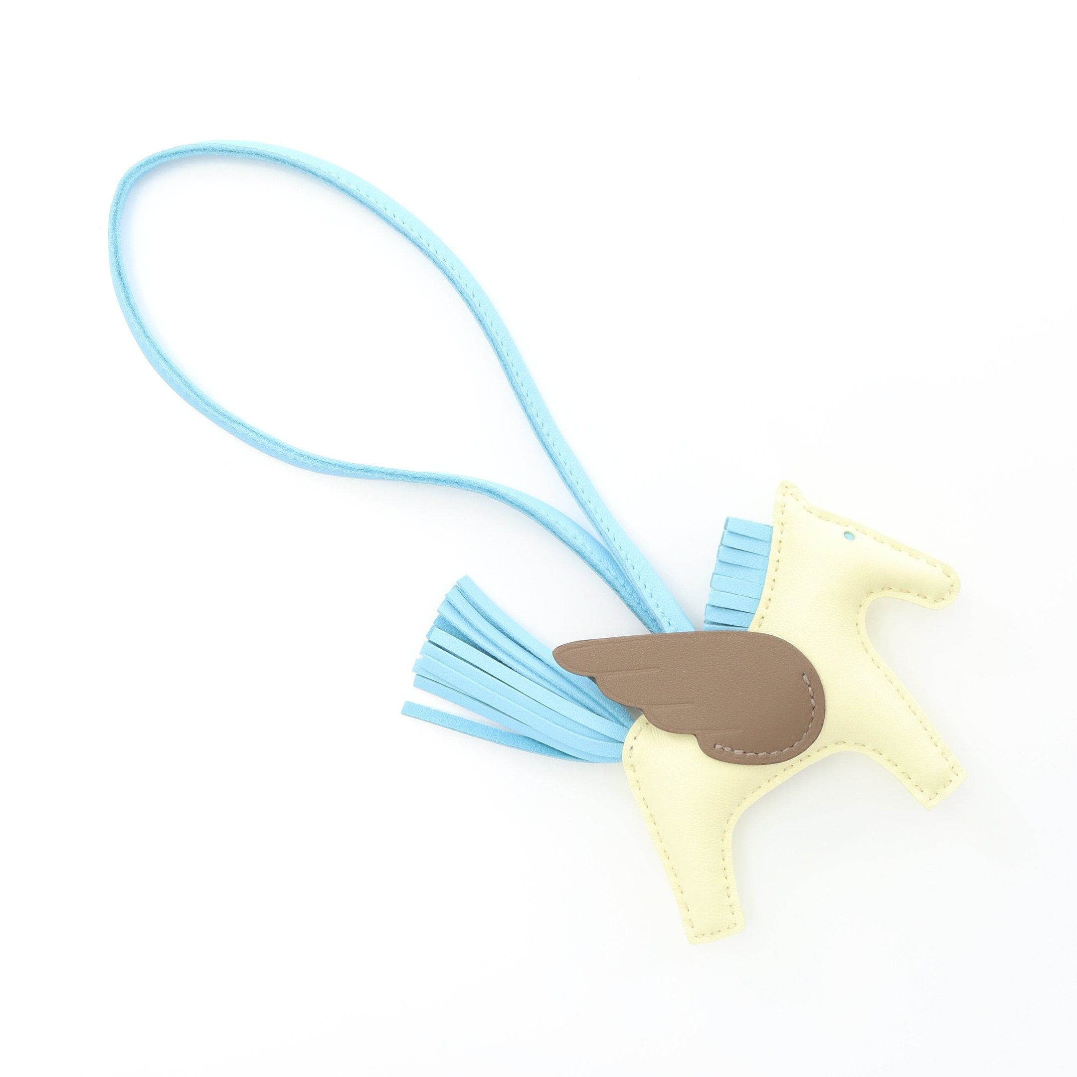 Hermes Hermes Rodeo Pegasus Pm Jaune Milton Celeste Etoupe Bag Charm Aagneau Veau Swift Light Yellow Blue Gray Brown Double Engraved Size ONE SIZE - 2 Thumbnail