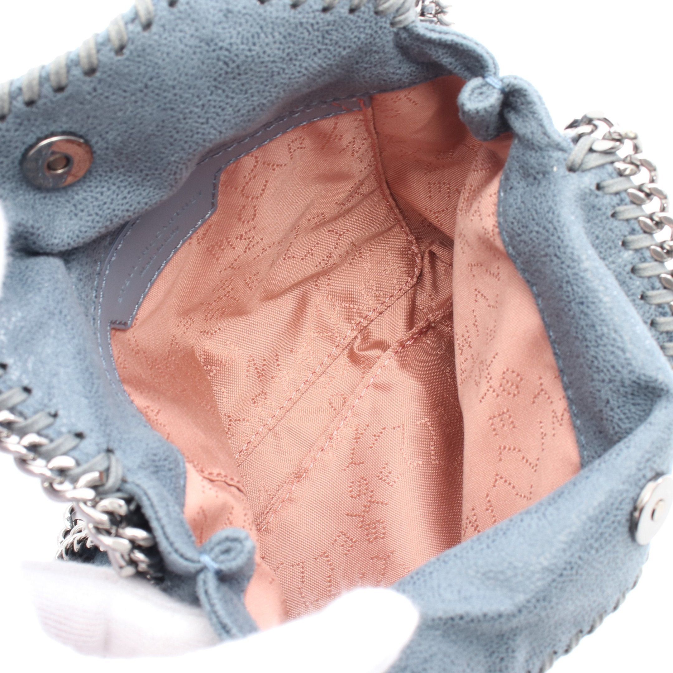 Stella McCartney Stella Mccartney Falabella Tiny Chain Shoulder Bag Fake Leather Blue Gray Size ONE SIZE - 3 Thumbnail