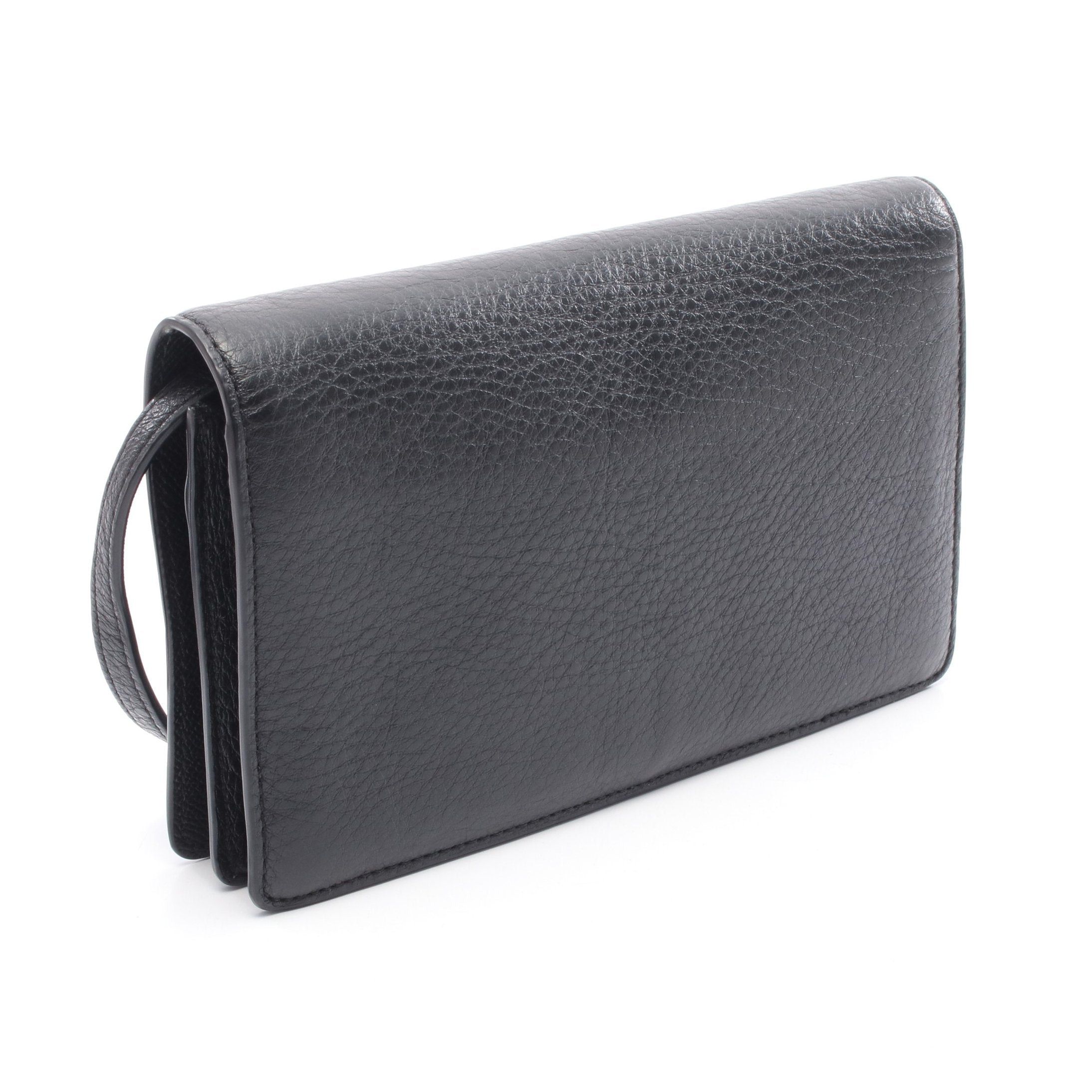 Coach Coach Fold Over Clutch Shoulder Wallet Leather Black Size ONE SIZE - 2 Thumbnail