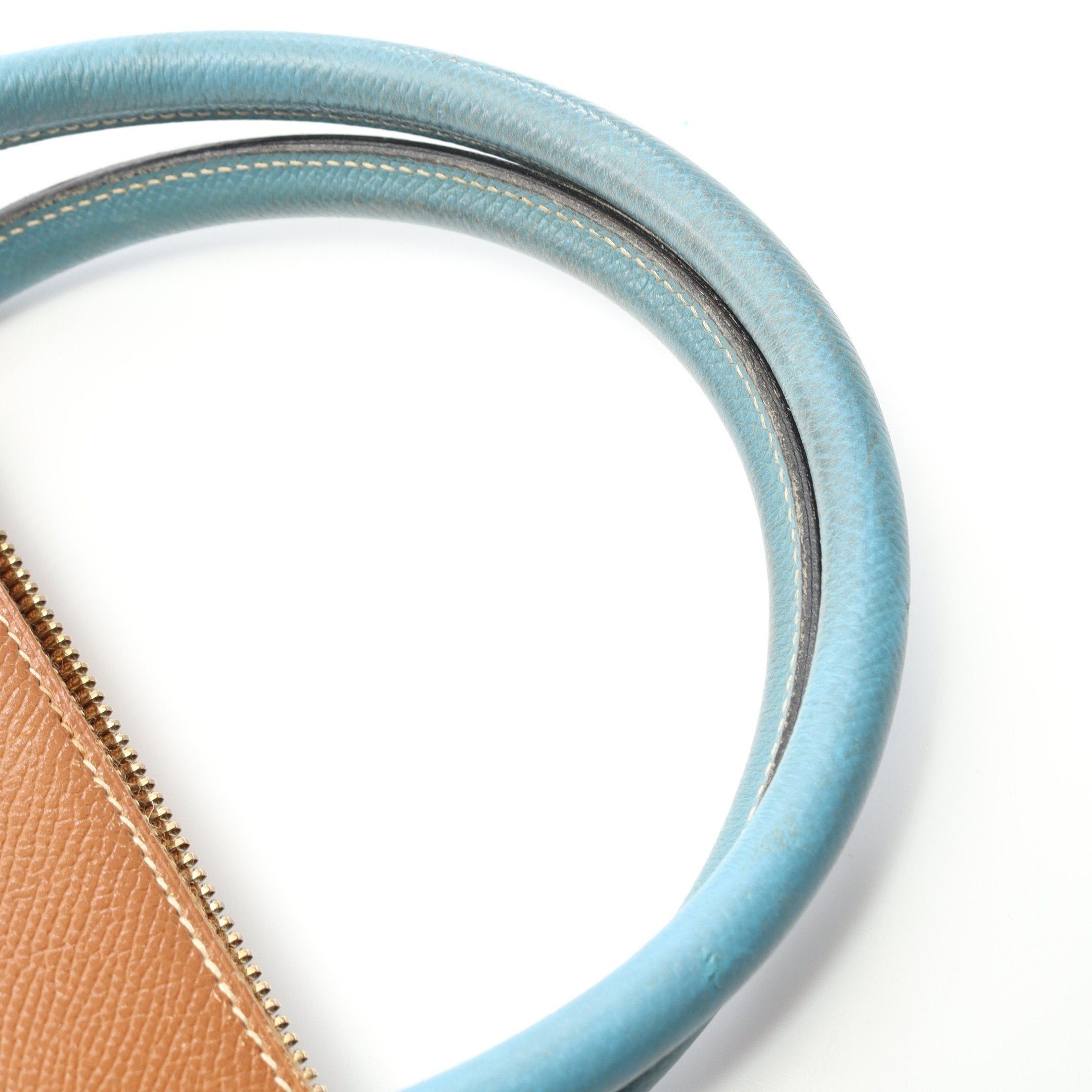 Hermes Hermes Bolide 35 Gold Blue Jean Handbag Leather Brown Light Hardware □B Stamp (Manufactured Around 1998) Size ONE SIZE - 9 Thumbnail