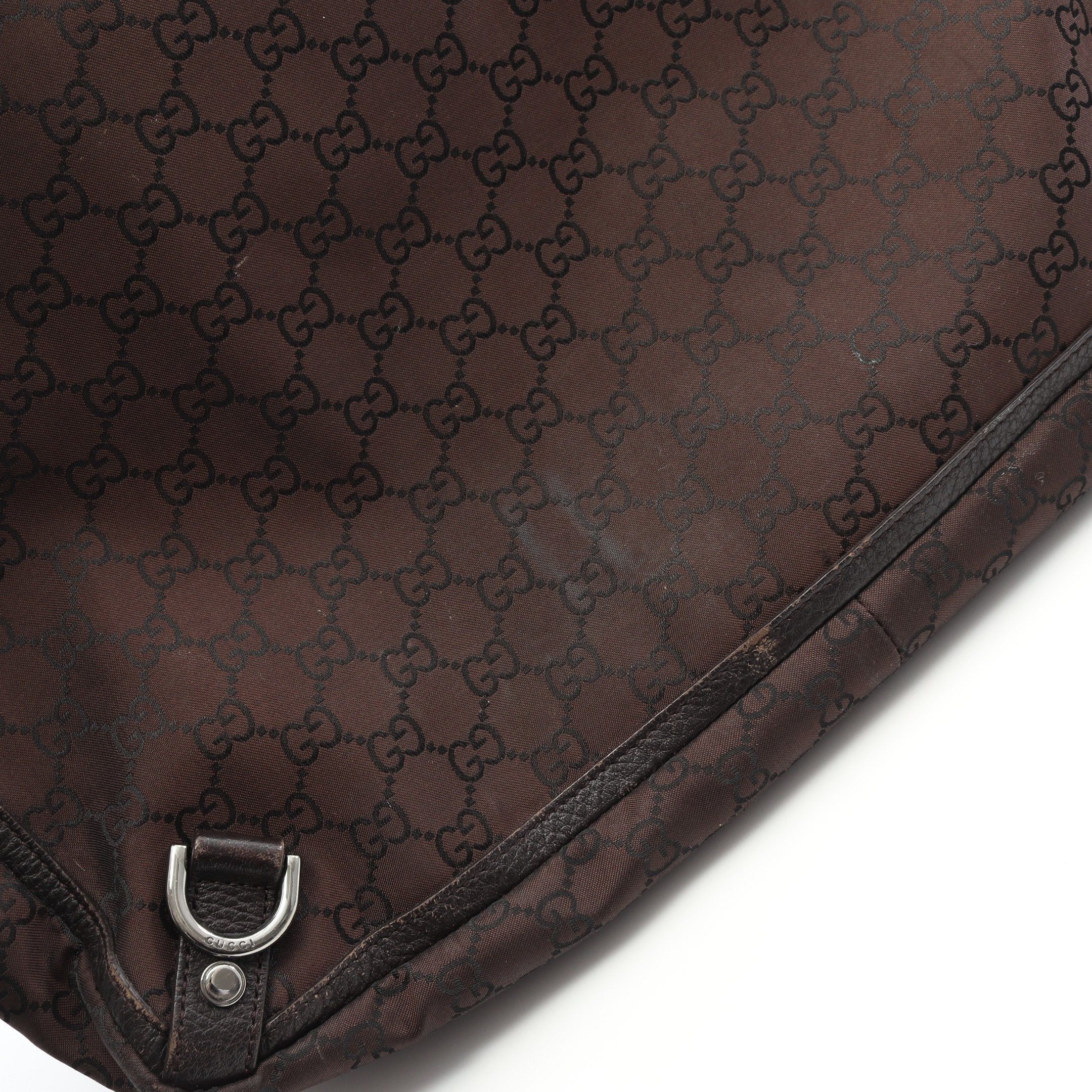 Gucci Gucci Abby Gg Pattern Handbag Tote Bag Nylon Leather Brown Dark Size ONE SIZE - 11 Thumbnail