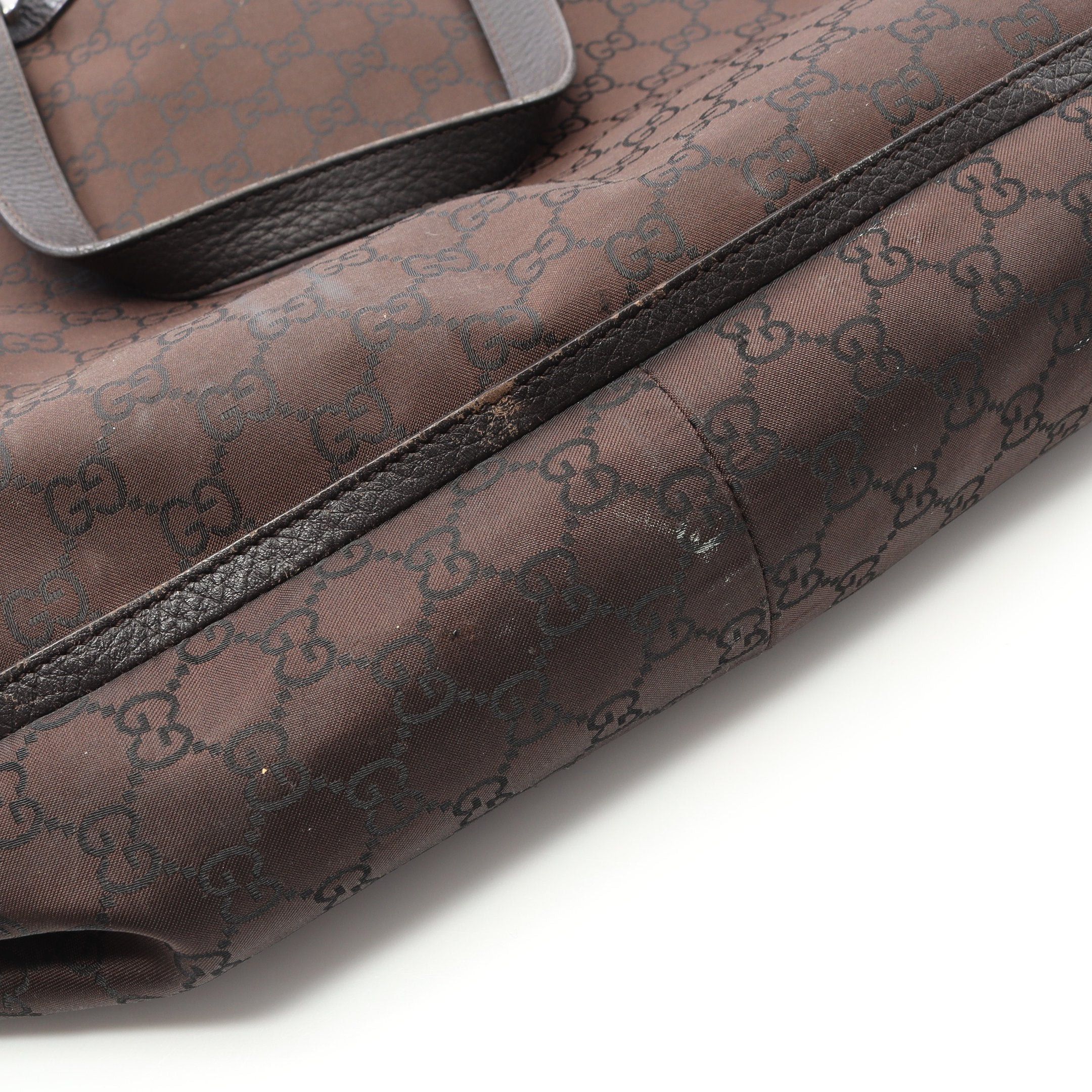 Gucci Gucci Abby Gg Pattern Handbag Tote Bag Nylon Leather Brown Dark Size ONE SIZE - 6 Thumbnail