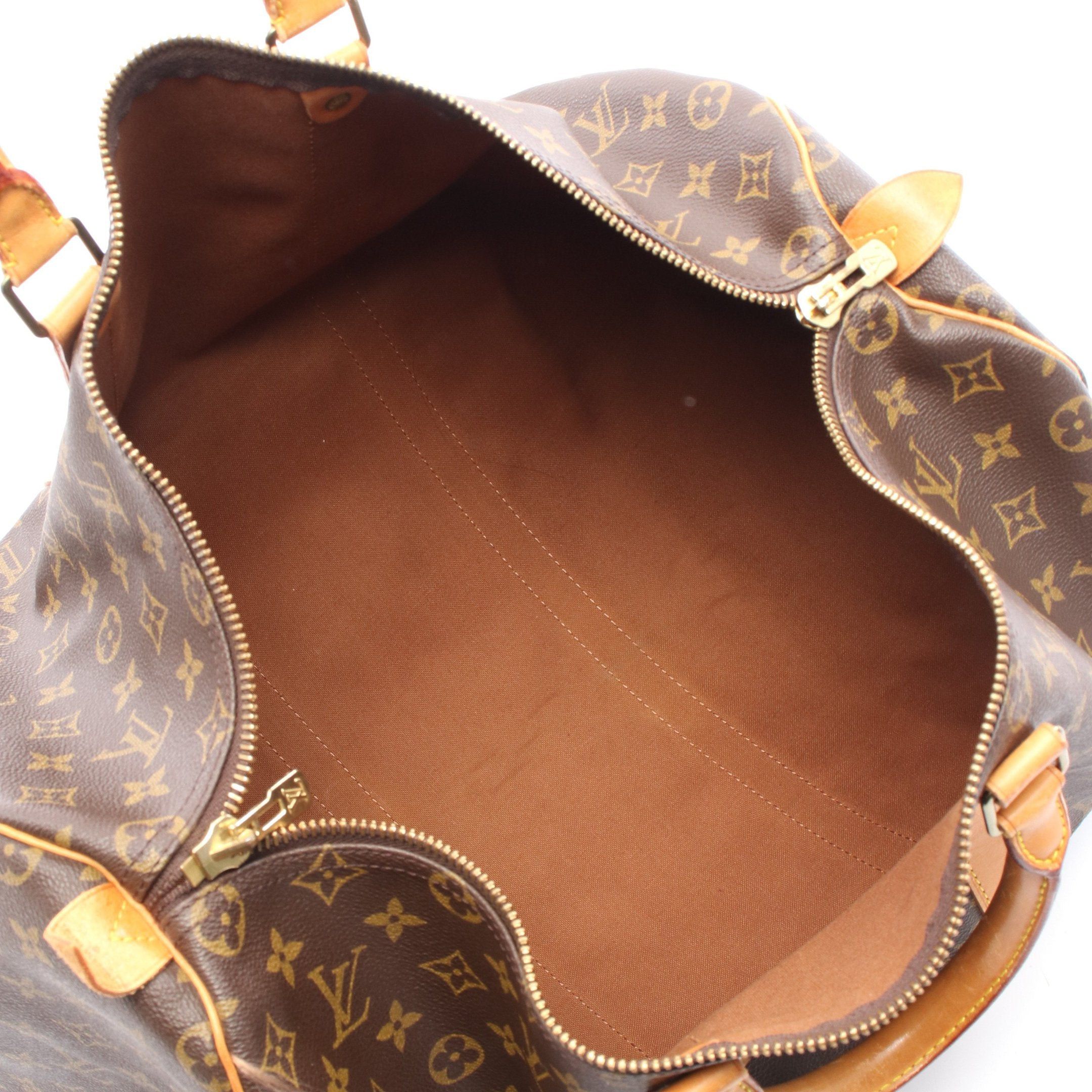 Louis Vuitton Louis Vuitton Keepall 50 Monogram Boston Bag Leather Brown Size ONE SIZE - 3 Thumbnail