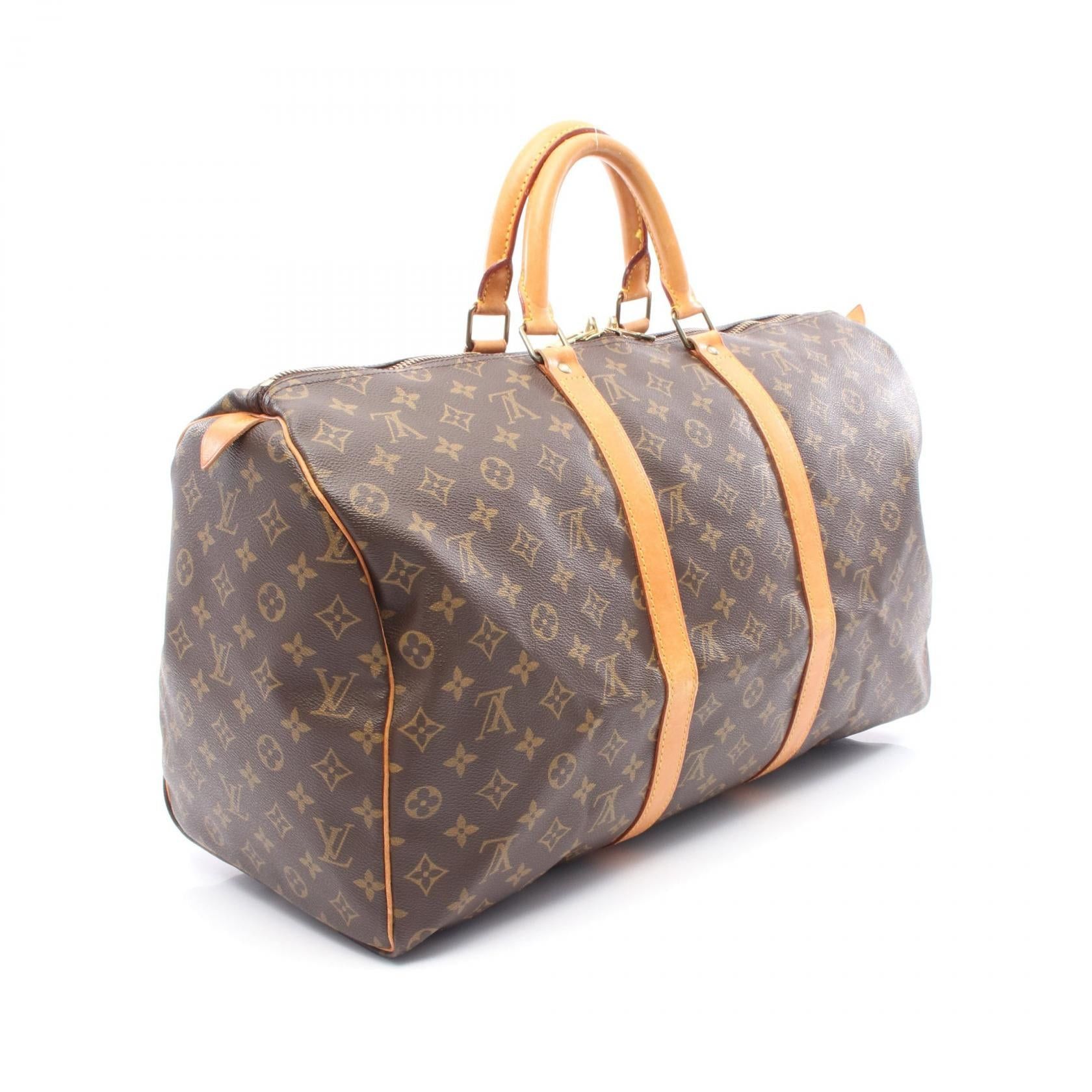 Louis Vuitton Louis Vuitton Keepall 50 Monogram Boston Bag Leather Brown Size ONE SIZE - 2 Thumbnail