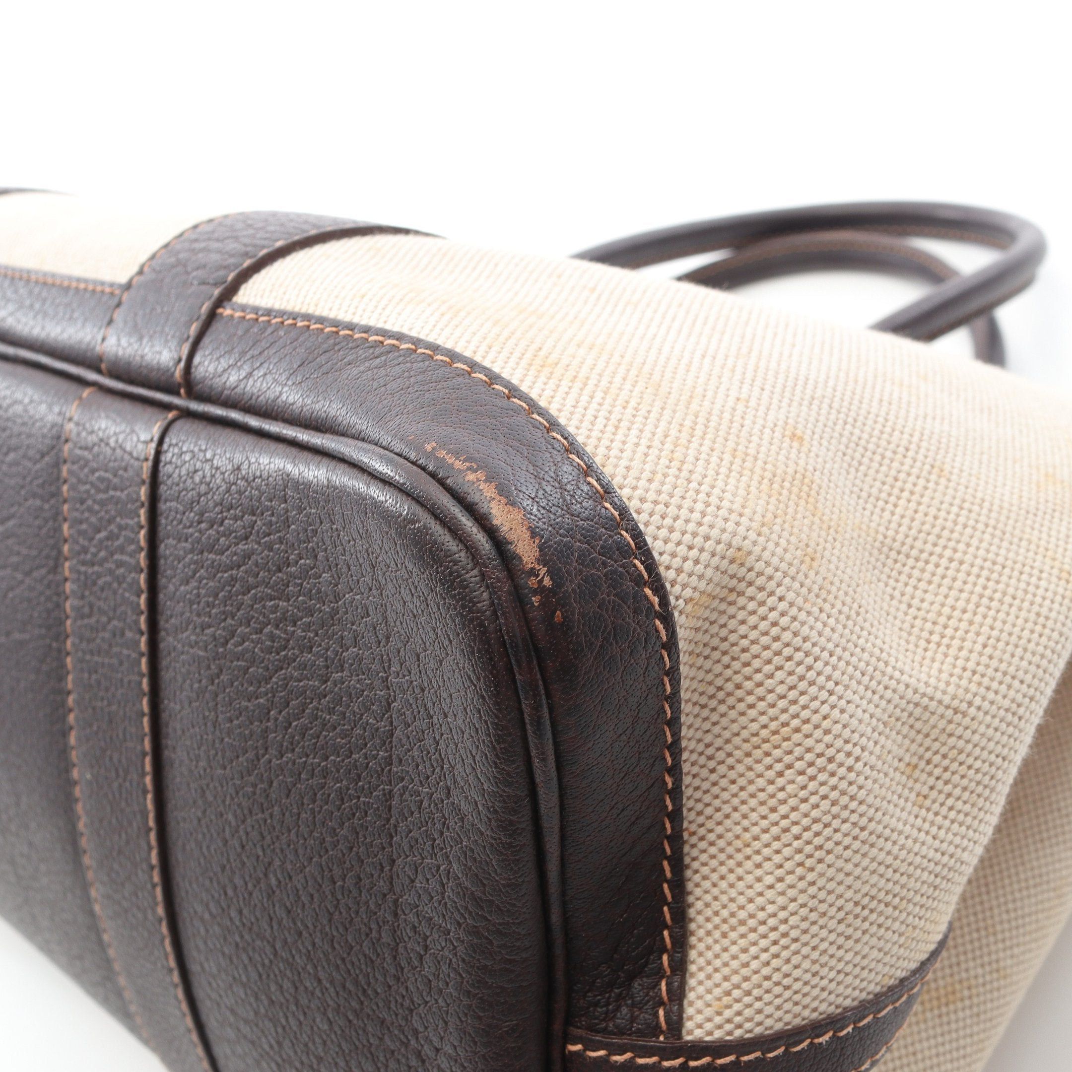 Hermes Hermes Garden Party Pm Handbag Tote Bag Toile Ash Leather Ivory Brown Silver Hardware □G Stamp Size ONE SIZE - 8 Thumbnail