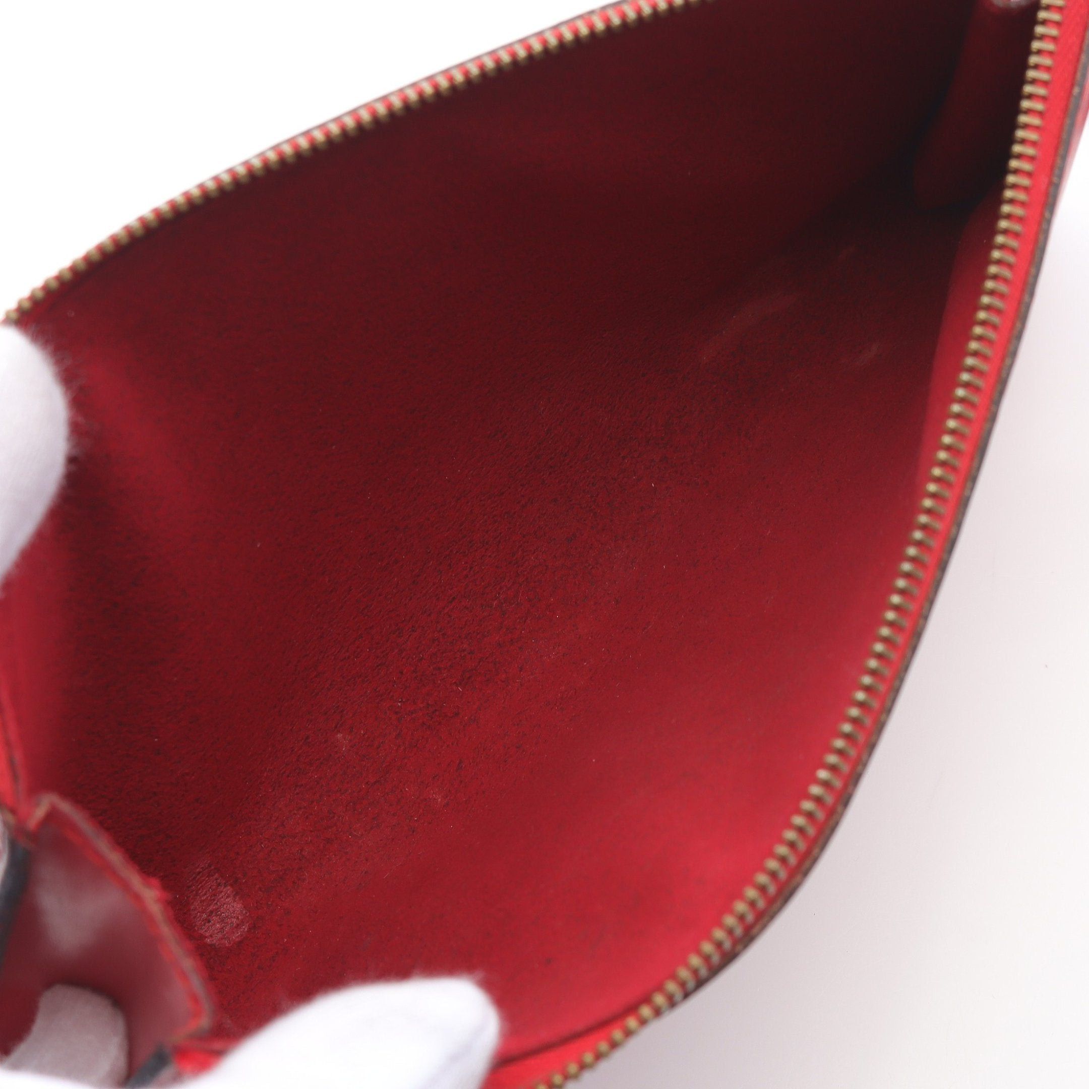 Louis Vuitton Louis Vuitton Pochette Accessoires Epi Castilian Red Handbag Leather Size ONE SIZE - 3 Thumbnail