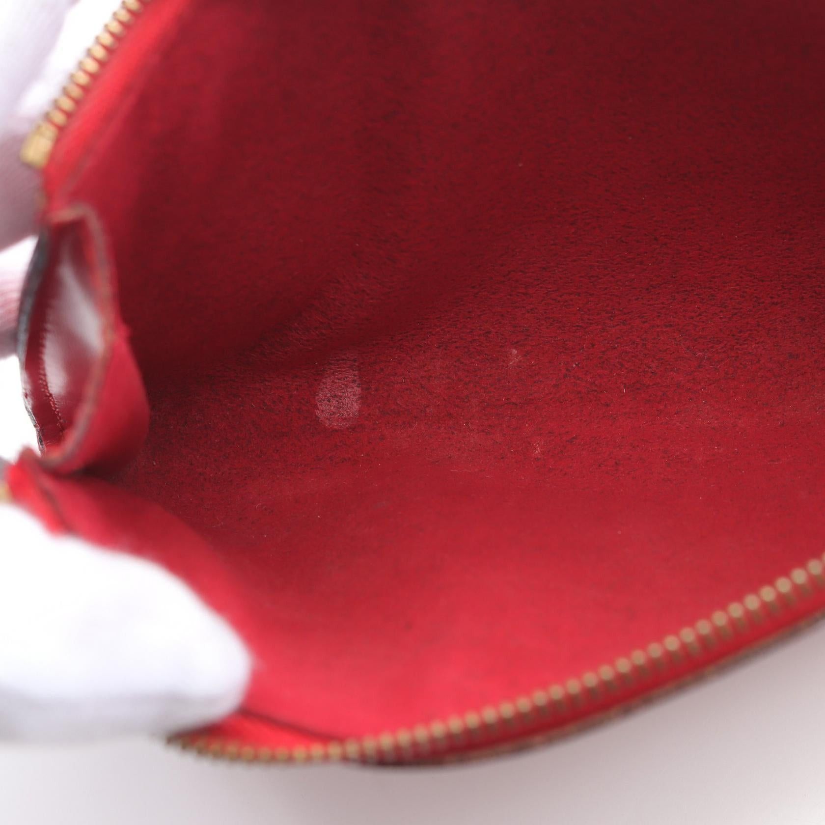 Louis Vuitton Louis Vuitton Pochette Accessoires Epi Castilian Red Handbag Leather Size ONE SIZE - 8 Thumbnail