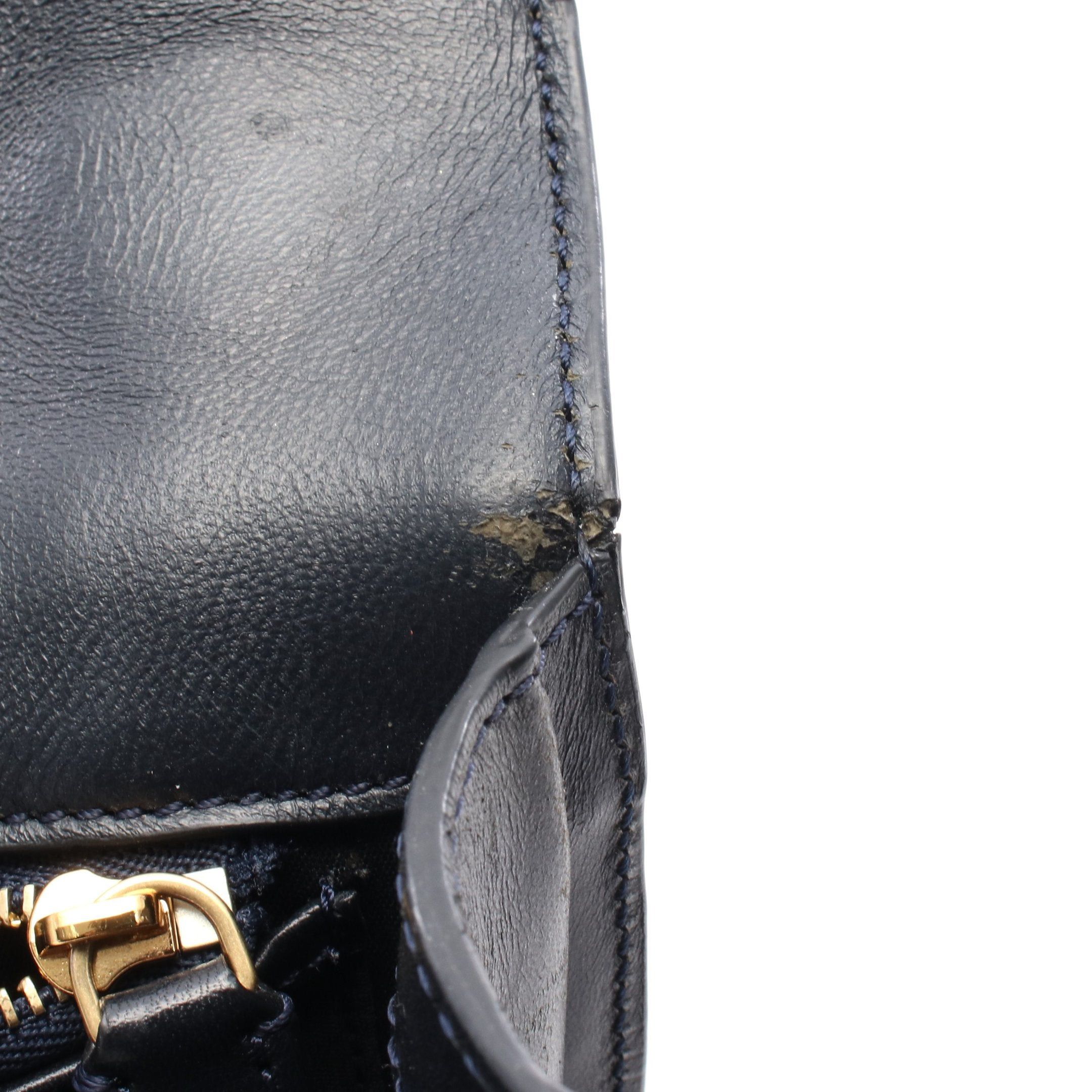 Celine Celine Triomphe Shoulder Bag Canvas Leather Navy Gray Size ONE SIZE - 6 Thumbnail