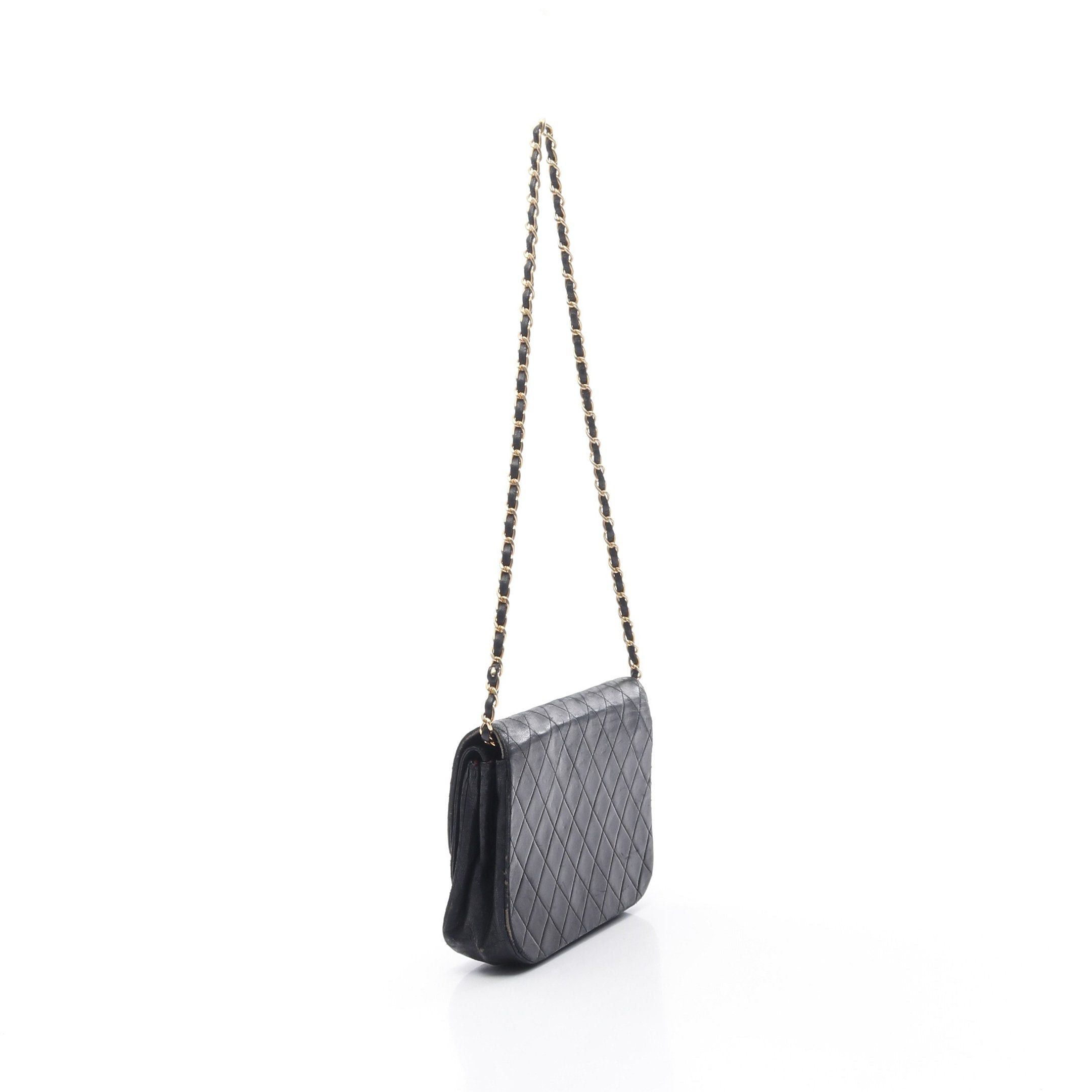 Chanel Chanel Matelasse Double Flap Chain Shoulder Bag Lambskin Black Gold Hardware Size ONE SIZE - 2 Thumbnail