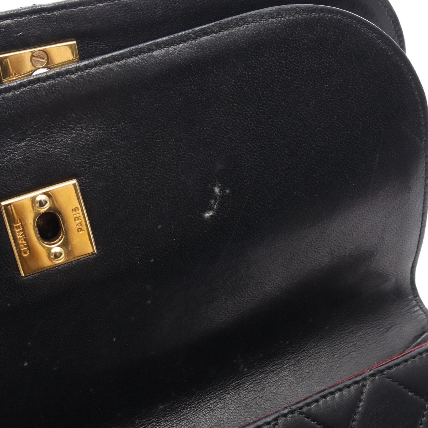 Chanel Chanel Matelasse Double Flap Chain Shoulder Bag Lambskin Black Gold Hardware Size ONE SIZE - 11 Thumbnail