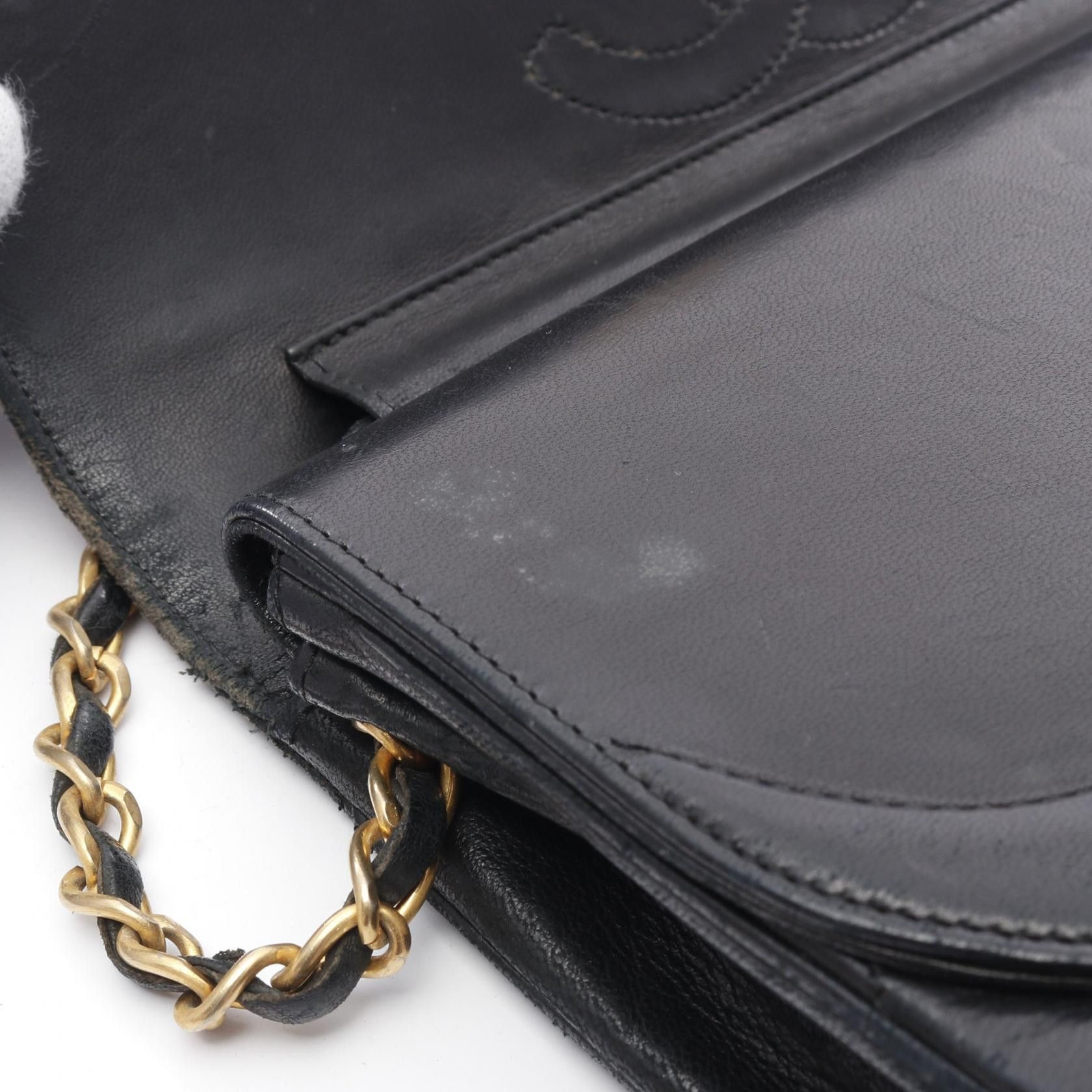 Chanel Chanel Matelasse Double Flap Chain Shoulder Bag Lambskin Black Gold Hardware Size ONE SIZE - 10 Thumbnail