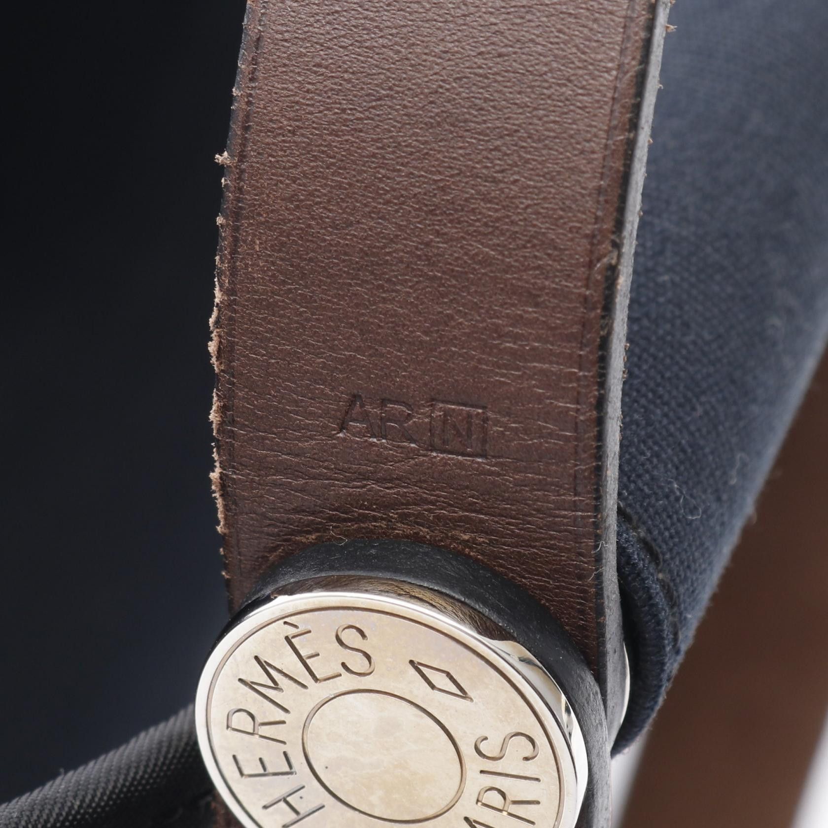 Hermes Hermes Kabak Elan Pm Shoulder Bag Tote Toile Officier Leather Black Brown Silver Hardware □N Engraved Size ONE SIZE - 5 Thumbnail