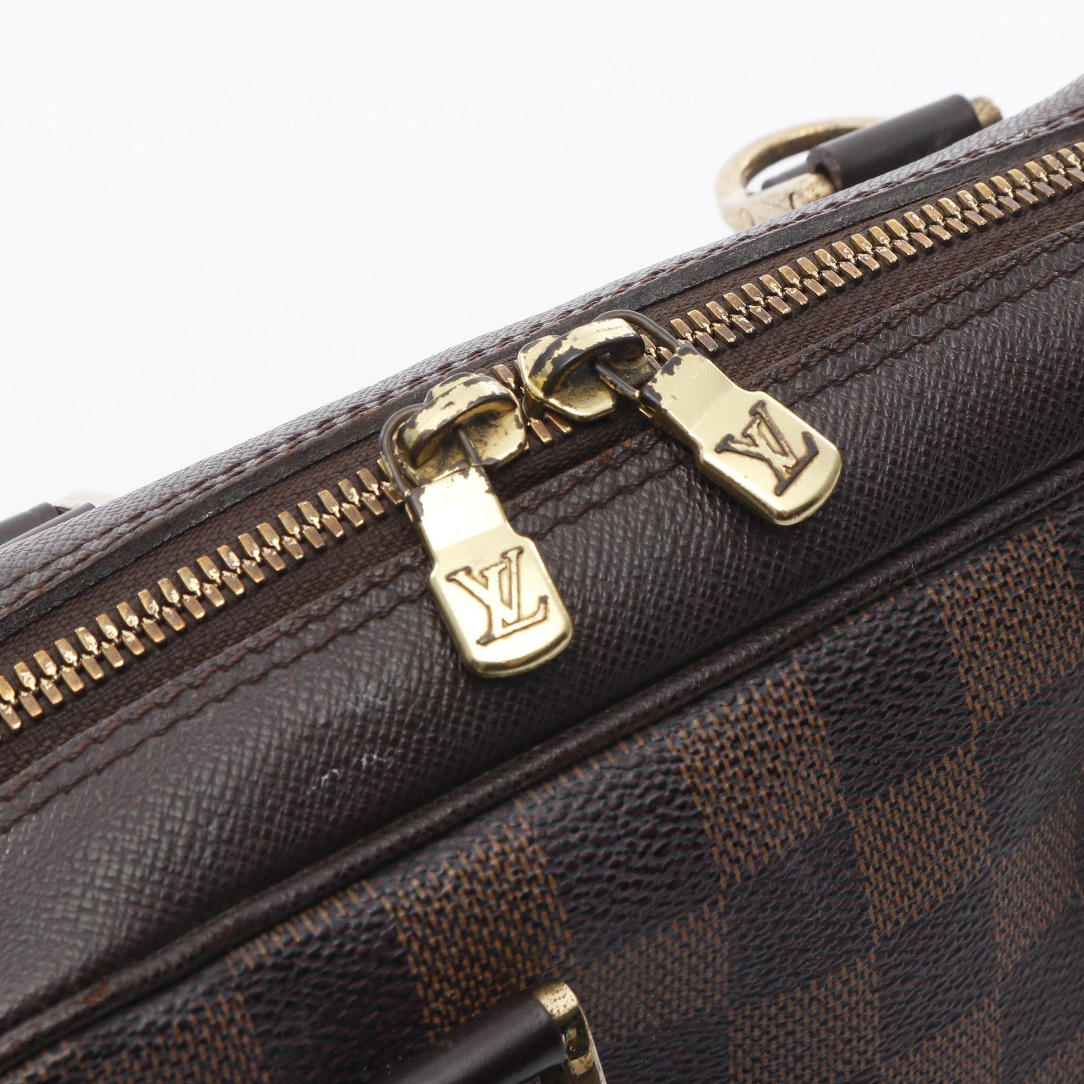 Louis Vuitton Brera Damier Ebene Handbag Leather Brown