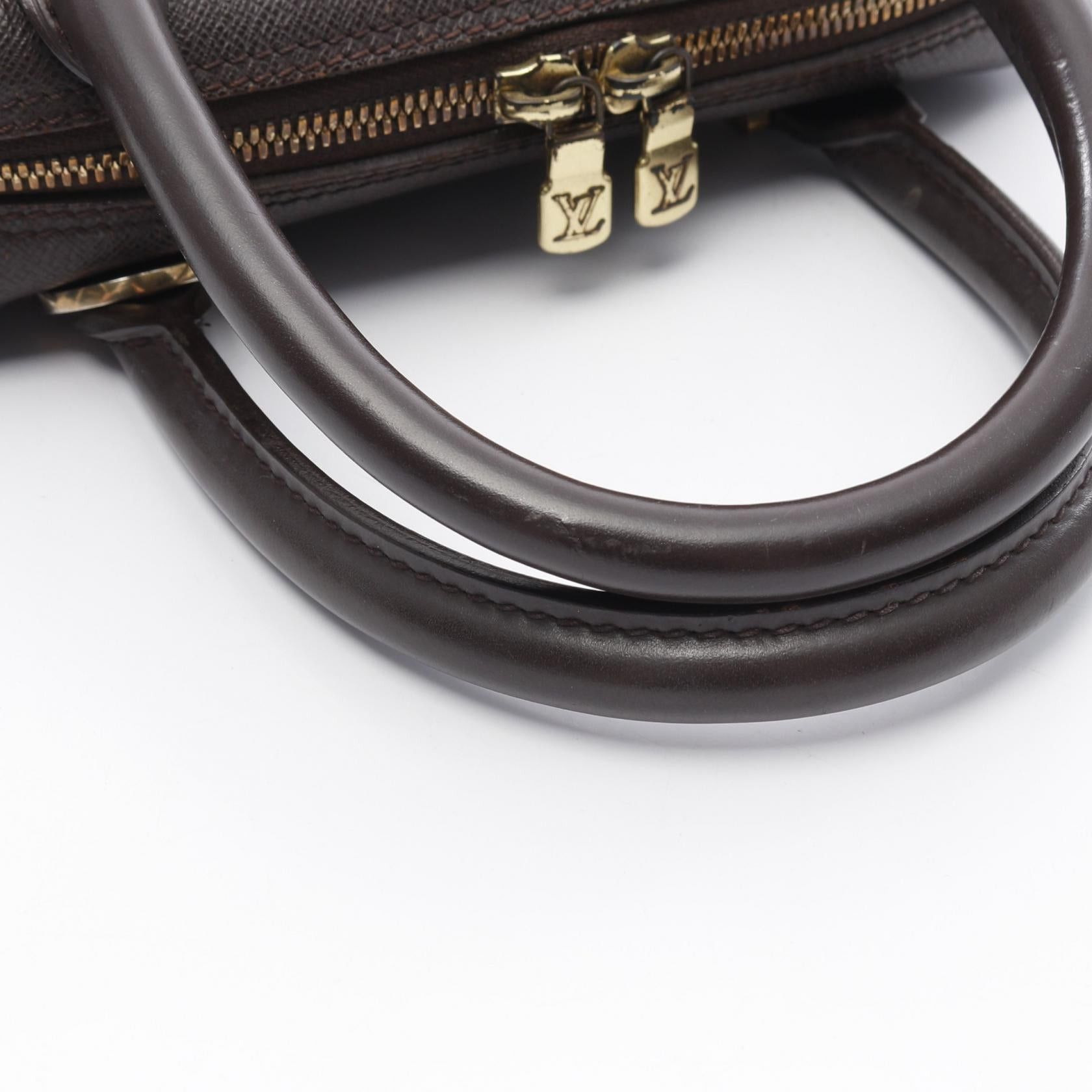 Louis Vuitton Louis Vuitton Brera Damier Ebene Handbag Leather Brown Size ONE SIZE - 8 Thumbnail