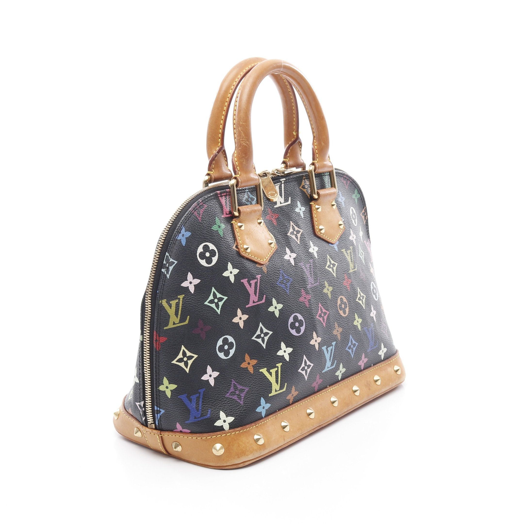 Louis Vuitton Louis Vuitton Alma Monogram Multicolor Noir Handbag Leather Black Size ONE SIZE - 2 Thumbnail