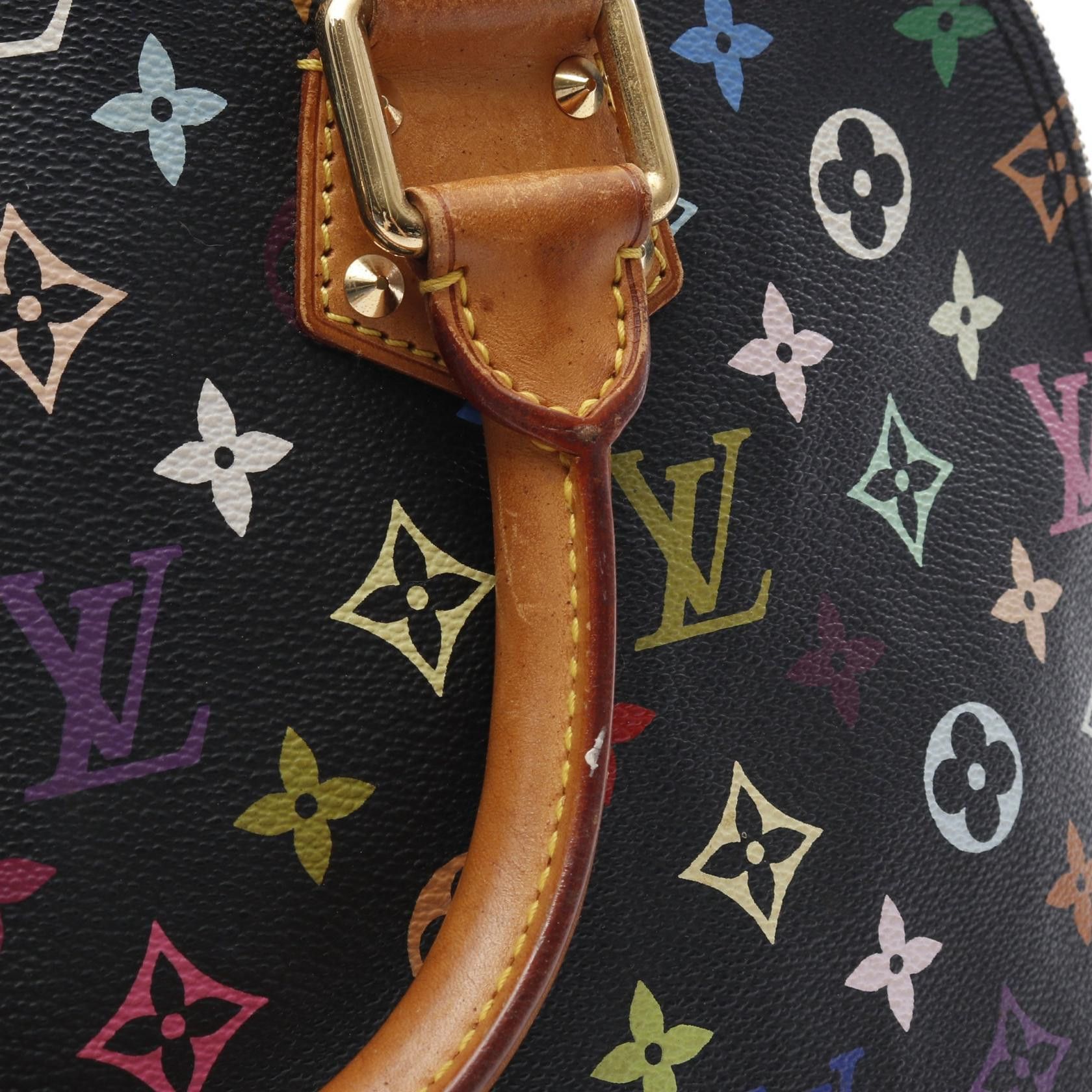 Louis Vuitton Louis Vuitton Alma Monogram Multicolor Noir Handbag Leather Black Size ONE SIZE - 11 Thumbnail