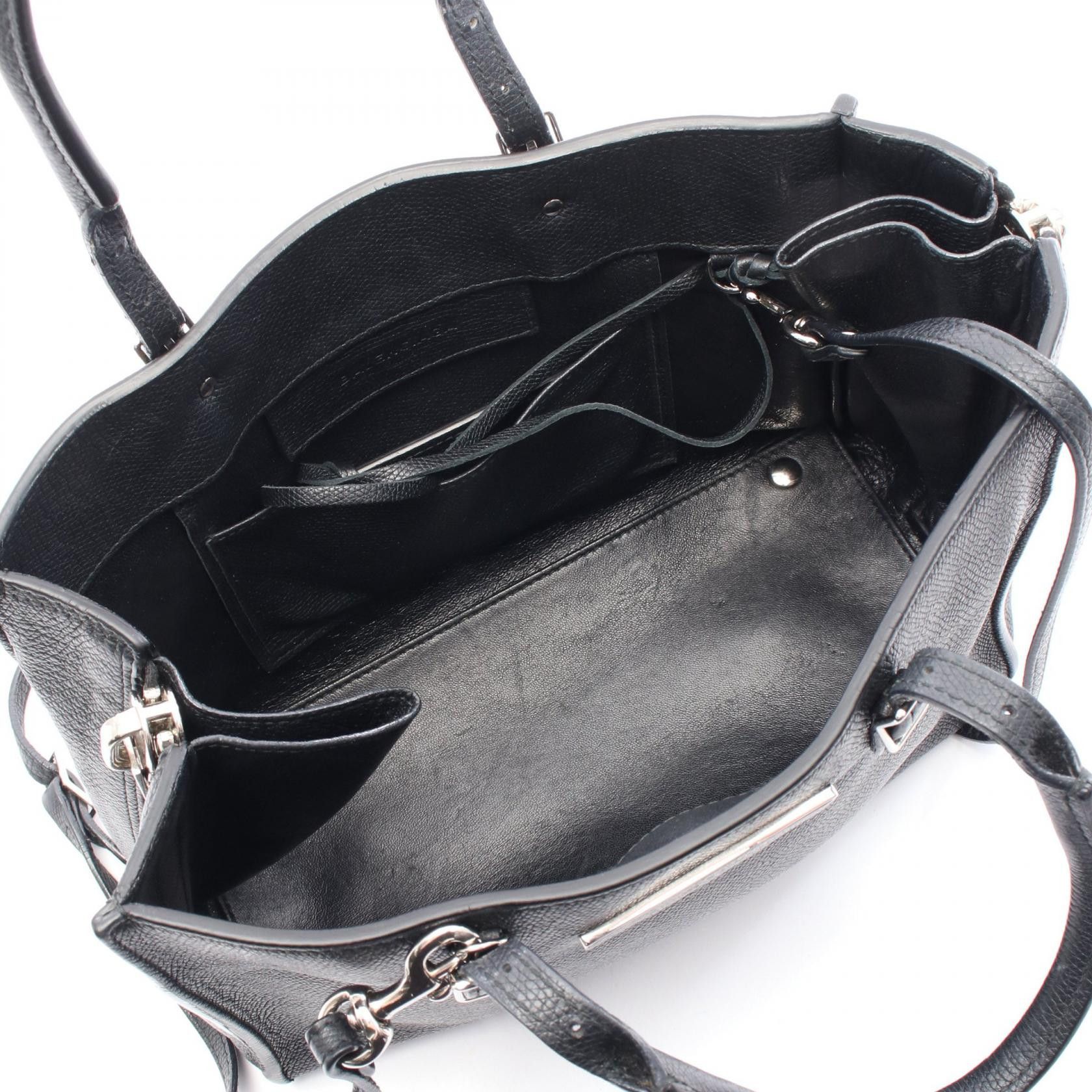 Balenciaga Balenciaga The Paper Mini Handbag Leather Black Size ONE SIZE - 3 Thumbnail