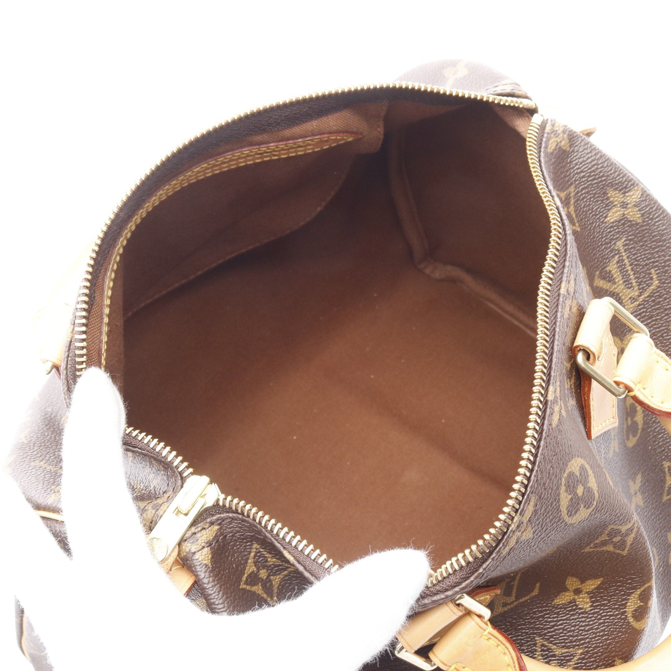 Louis Vuitton Louis Vuitton Speedy 30 Monogram Handbag Leather Brown Size ONE SIZE - 3 Thumbnail