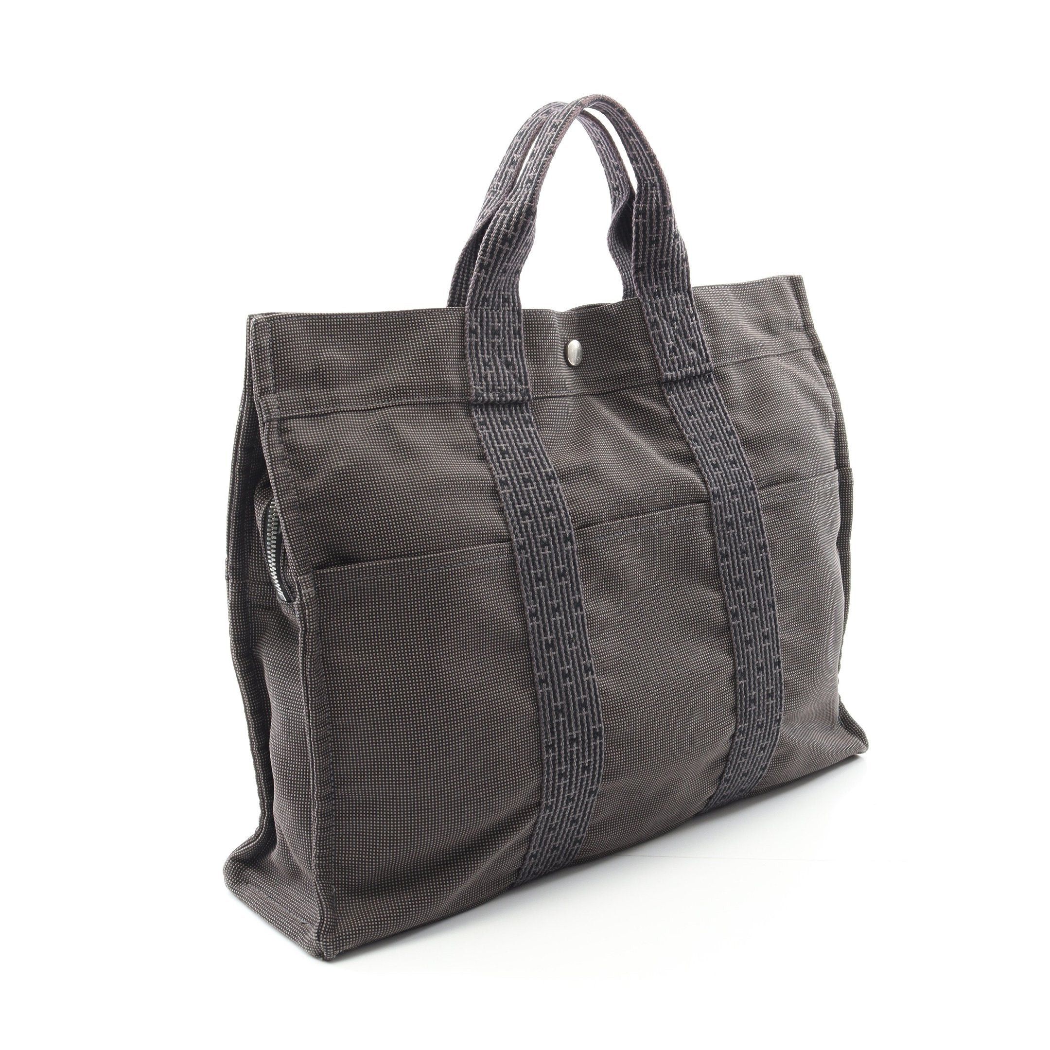 Hermes Hermes Yale Line Mm Handbag Tote Bag Nylon Canvas Dark Gray Silver Hardware Size ONE SIZE - 2 Thumbnail