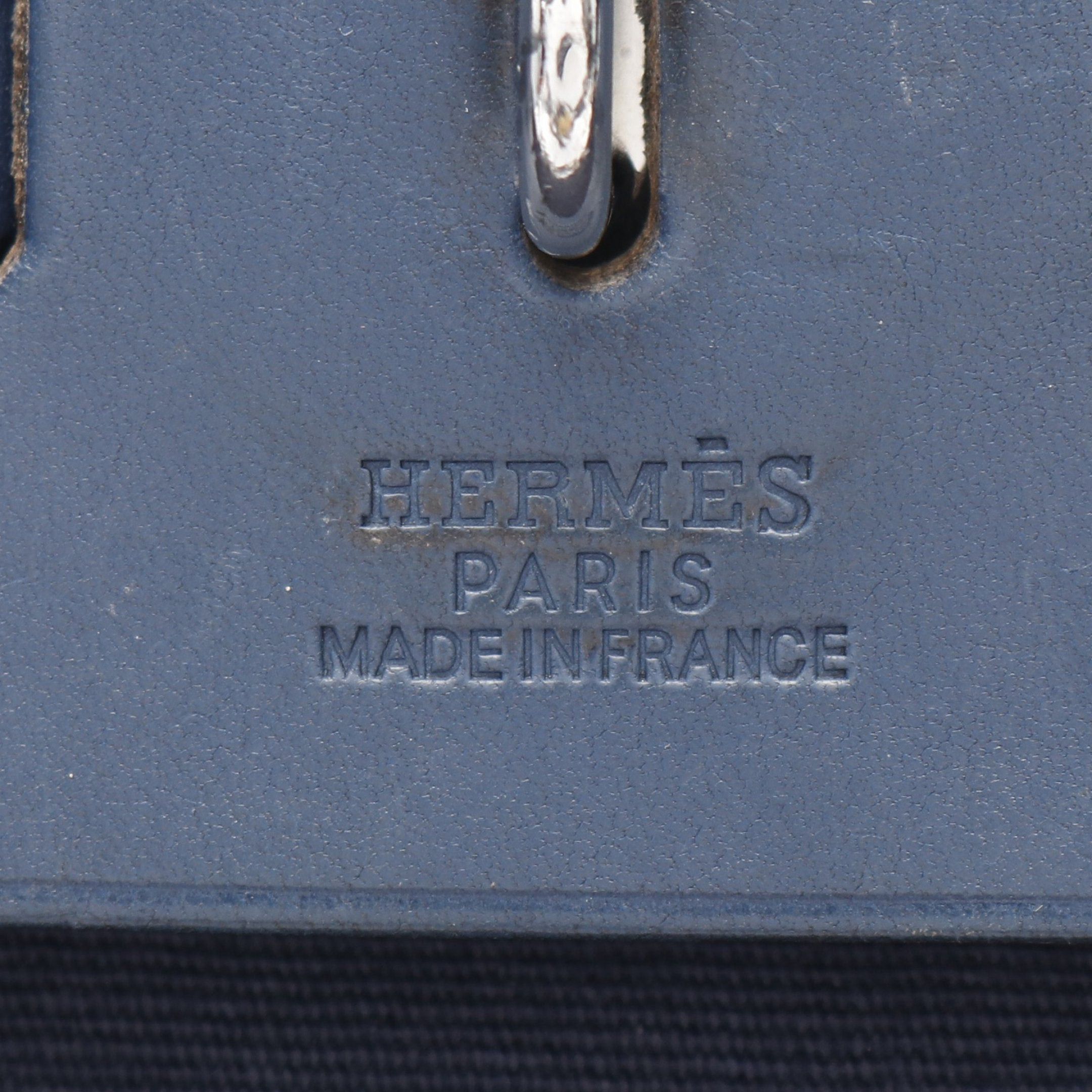 Hermes Hermes Herbag Mm Handbag Toile Officier Leather Navy Silver Hardware Stamp Size ONE SIZE - 4 Thumbnail