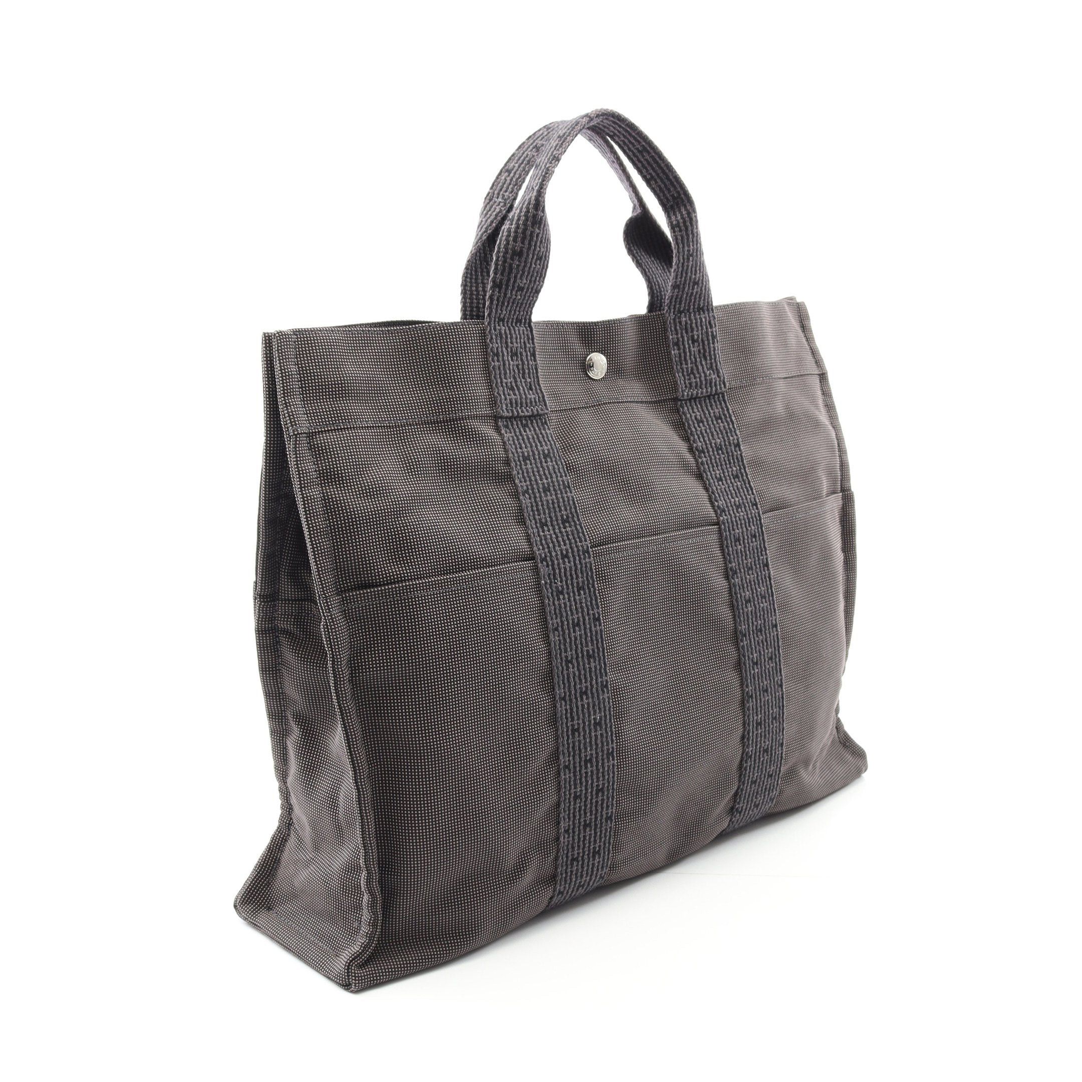 Hermes Hermes Yale Line Mm Handbag Tote Bag Nylon Canvas Dark Gray Silver Hardware Size ONE SIZE - 2 Thumbnail