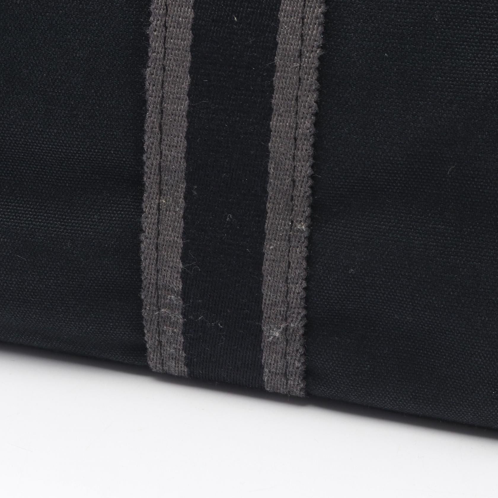 Hermes Hermes Fool Toe Mm Handbag Tote Bag Canvas Black Silver Hardware Size ONE SIZE - 7 Thumbnail