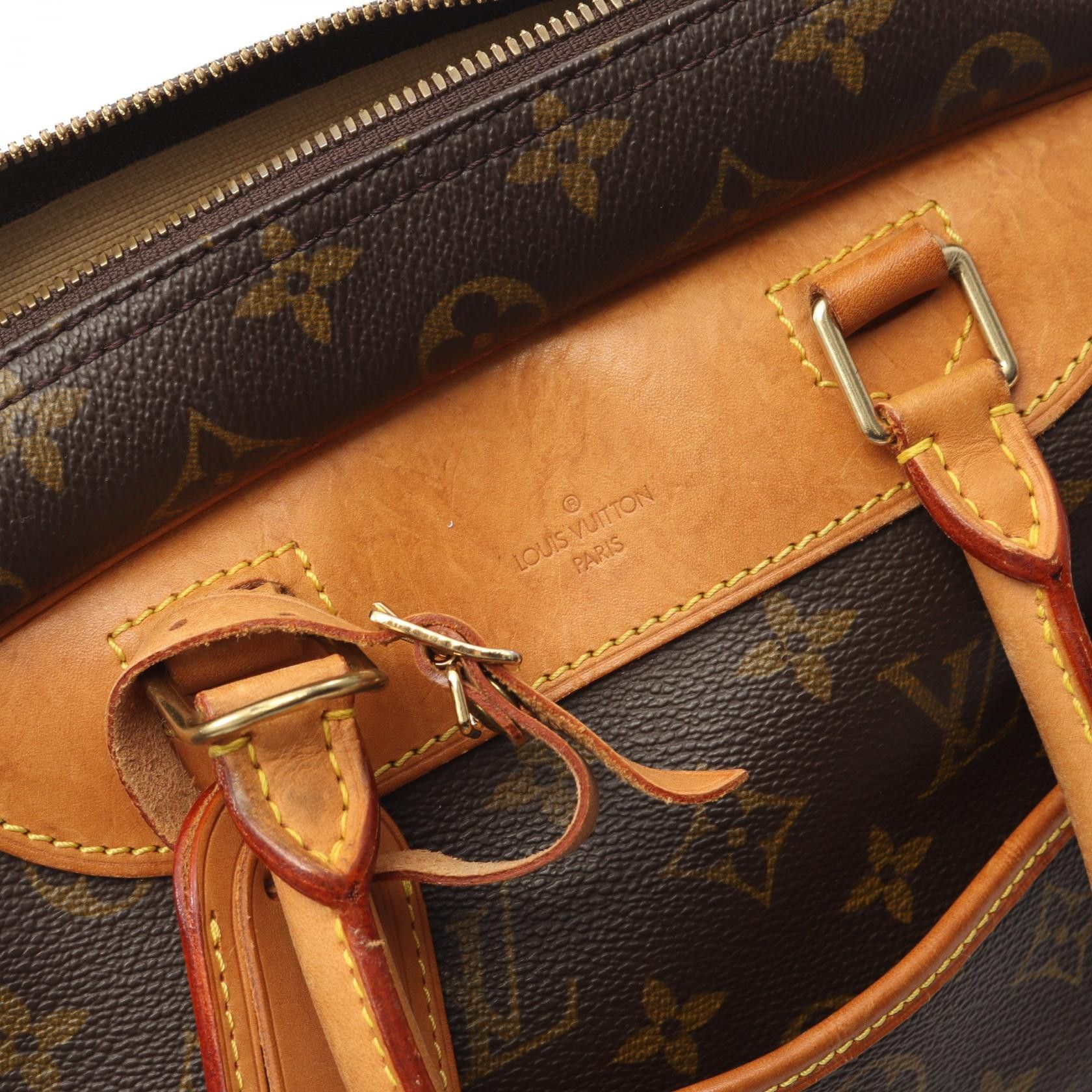 Louis Vuitton Louis Vuitton Deauville Bowling Vanity Monogram Handbag Leather Brown Size ONE SIZE - 7 Thumbnail