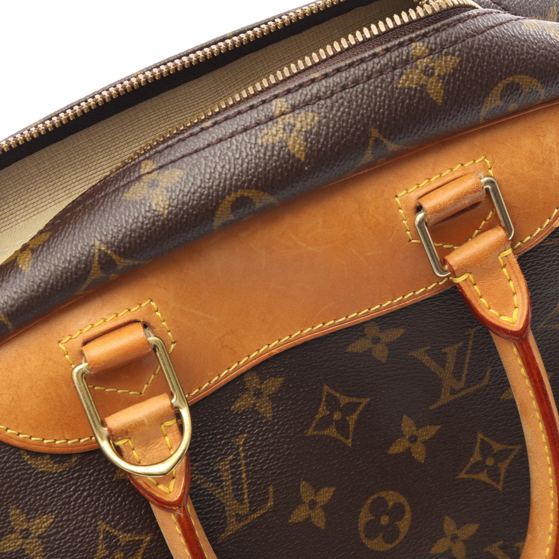 Louis Vuitton Louis Vuitton Deauville Bowling Vanity Monogram Handbag Leather Brown Size ONE SIZE - 8 Thumbnail