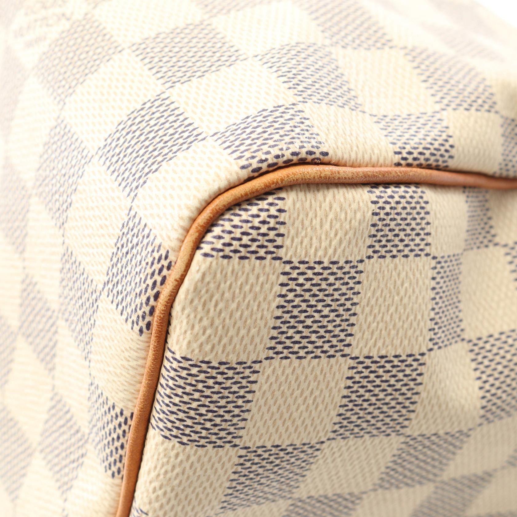 Louis Vuitton Louis Vuitton Speedy 30 Damier Azur Handbag Leather White Size ONE SIZE - 7 Thumbnail
