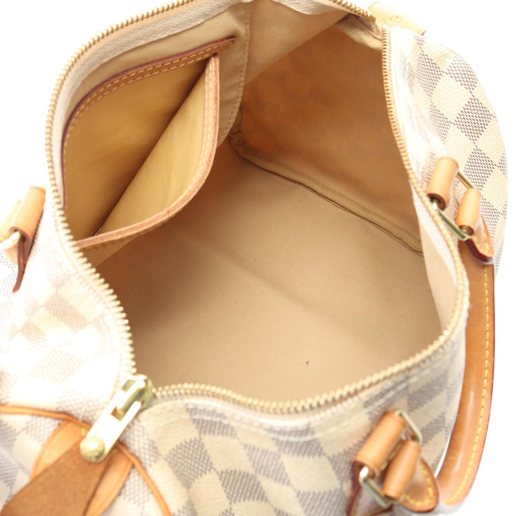 Louis Vuitton Louis Vuitton Speedy 30 Damier Azur Handbag Leather White Size ONE SIZE - 3 Thumbnail