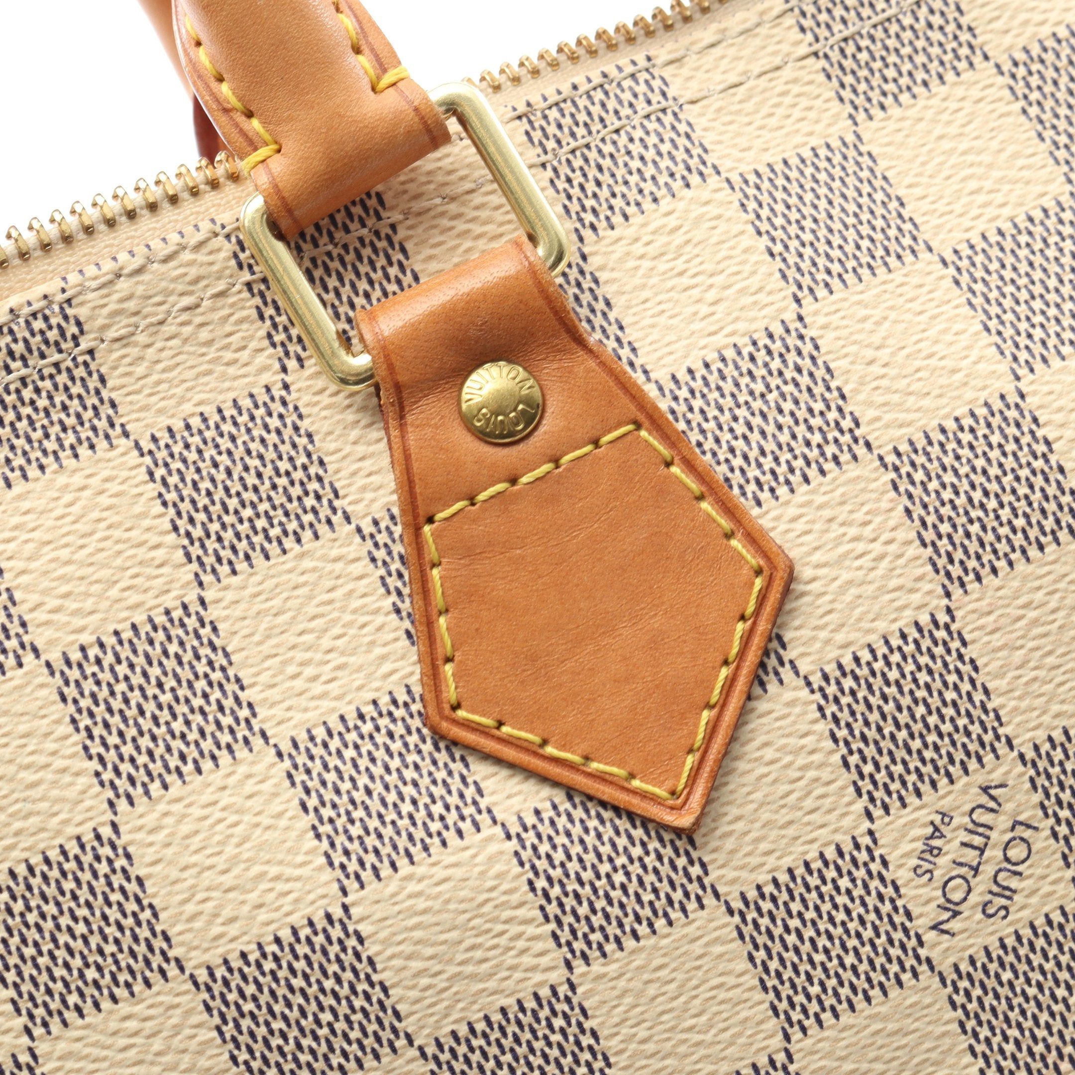 Louis Vuitton Louis Vuitton Speedy 30 Damier Azur Handbag Leather White Size ONE SIZE - 8 Thumbnail