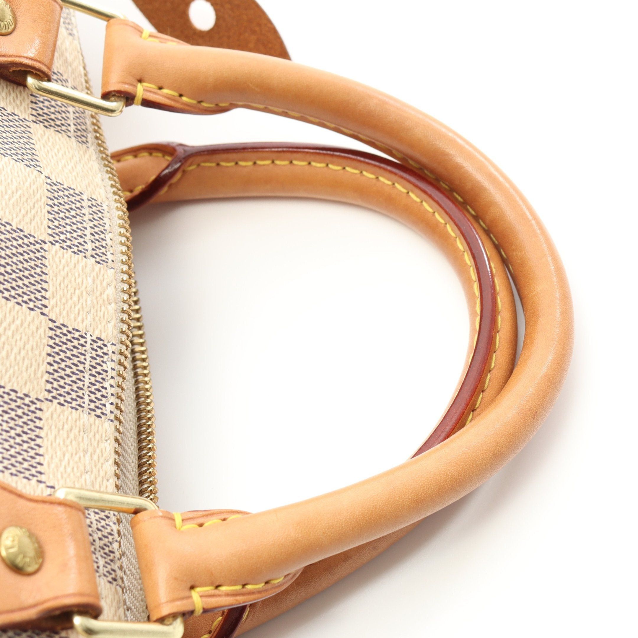 Louis Vuitton Louis Vuitton Speedy 30 Damier Azur Handbag Leather White Size ONE SIZE - 6 Thumbnail