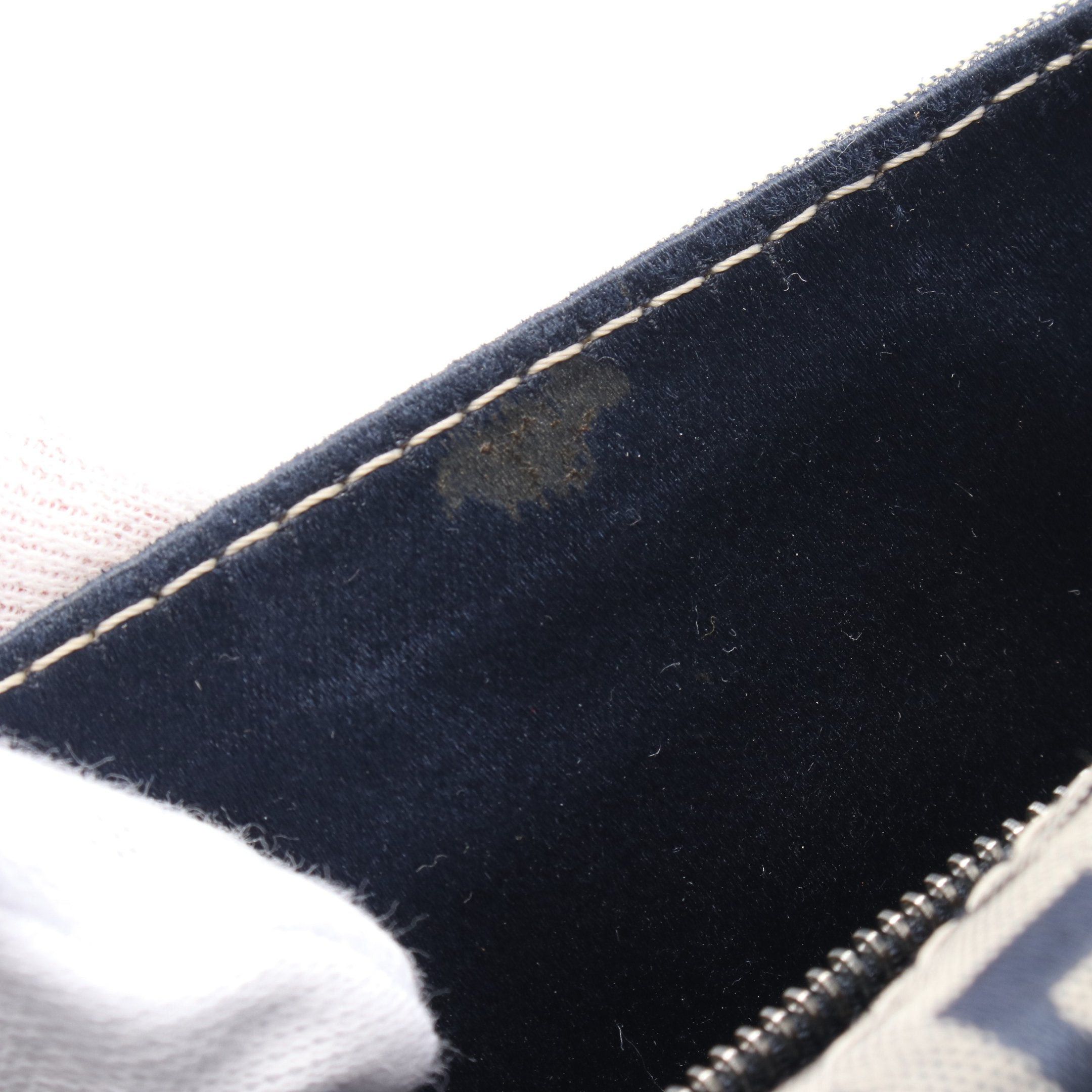 Fendi Fendi Zucchino Handbag Canvas Leather Navy Gray Size ONE SIZE - 6 Thumbnail