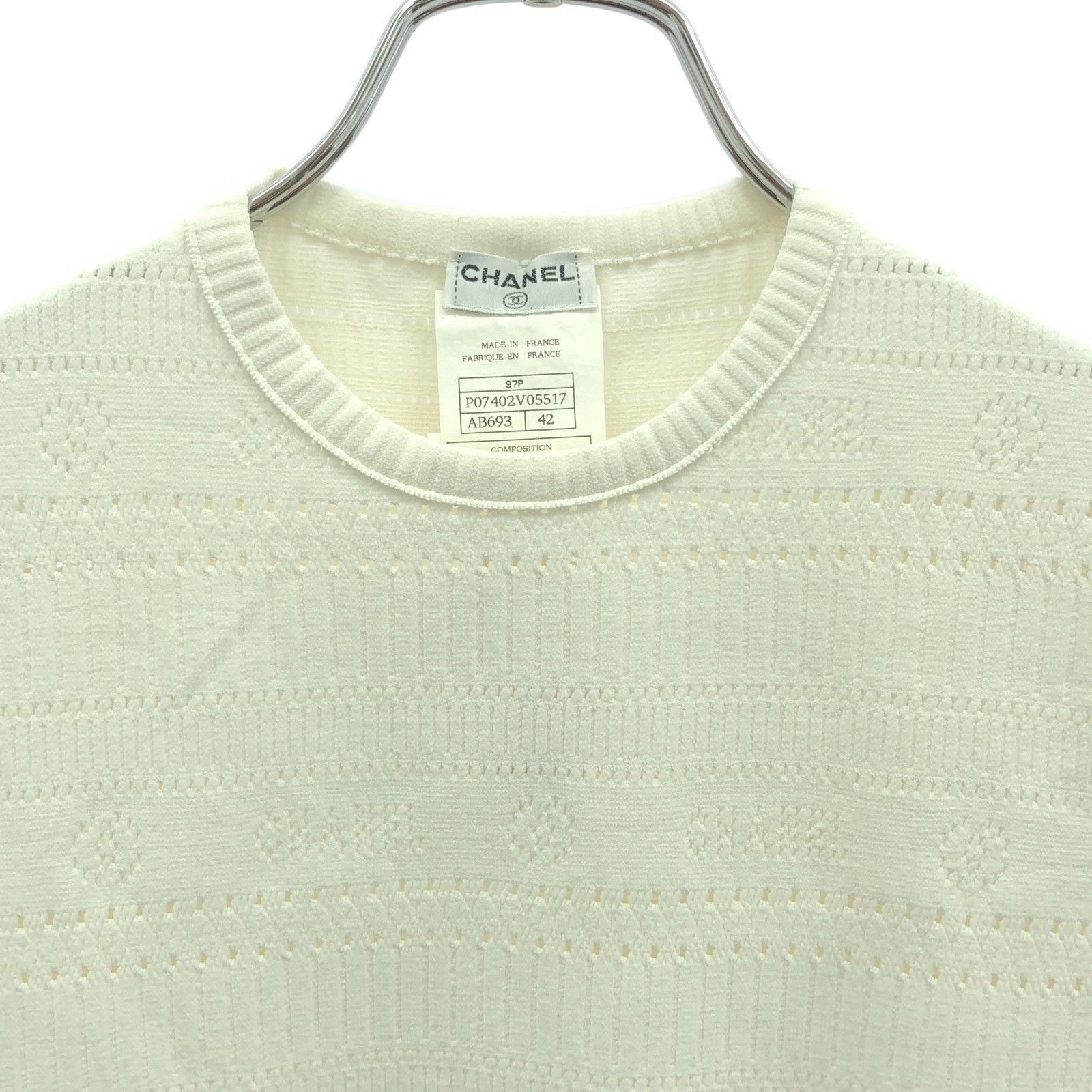 Chanel Chanel Chanel Short Sleeve Knit Rayon Knit Top Others Tops P07402V0557 Size ONE SIZE - 3 Thumbnail