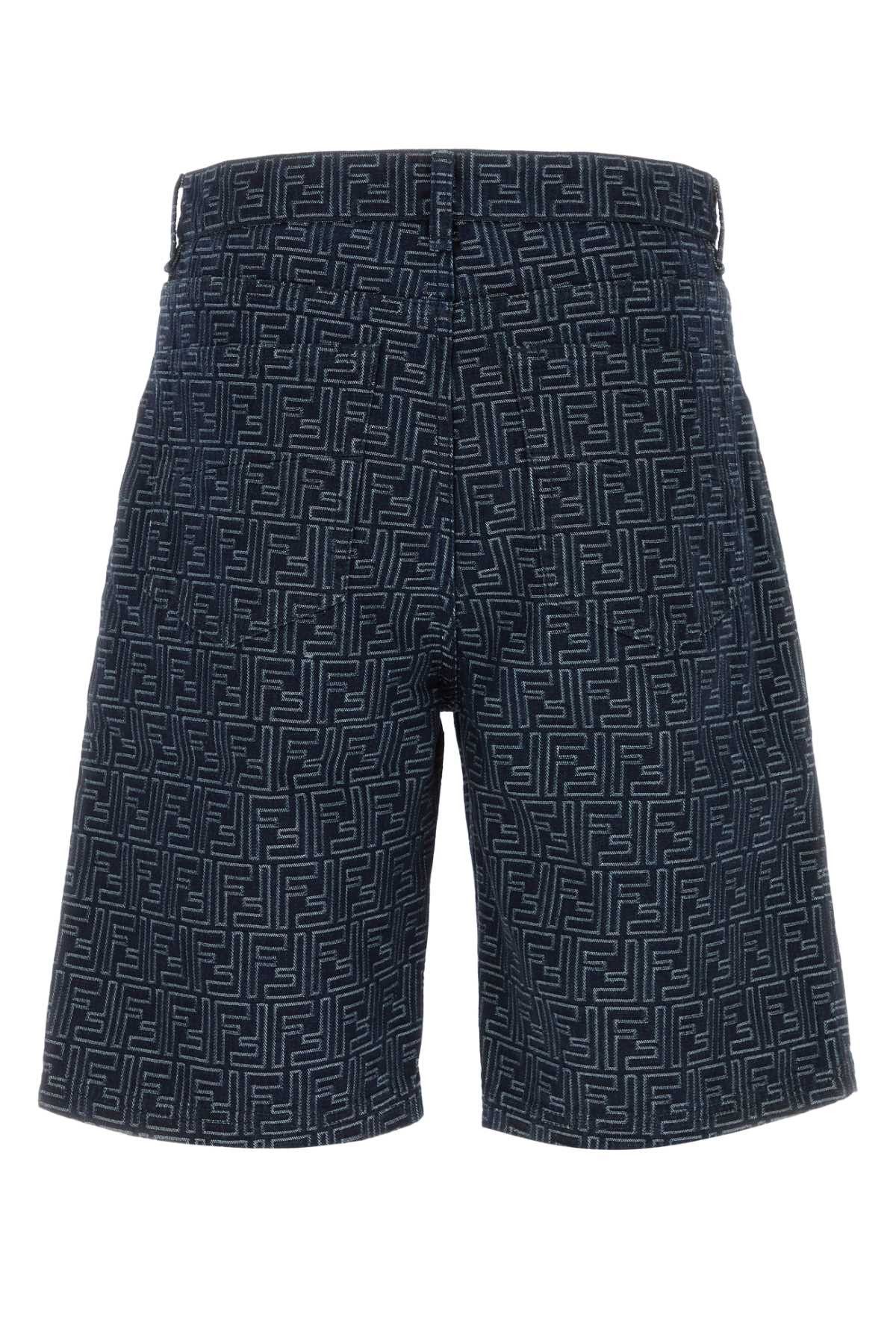 Fendi Embroidered Denim Bermuda Shorts Size US 32 / EU 48 - 2 Thumbnail