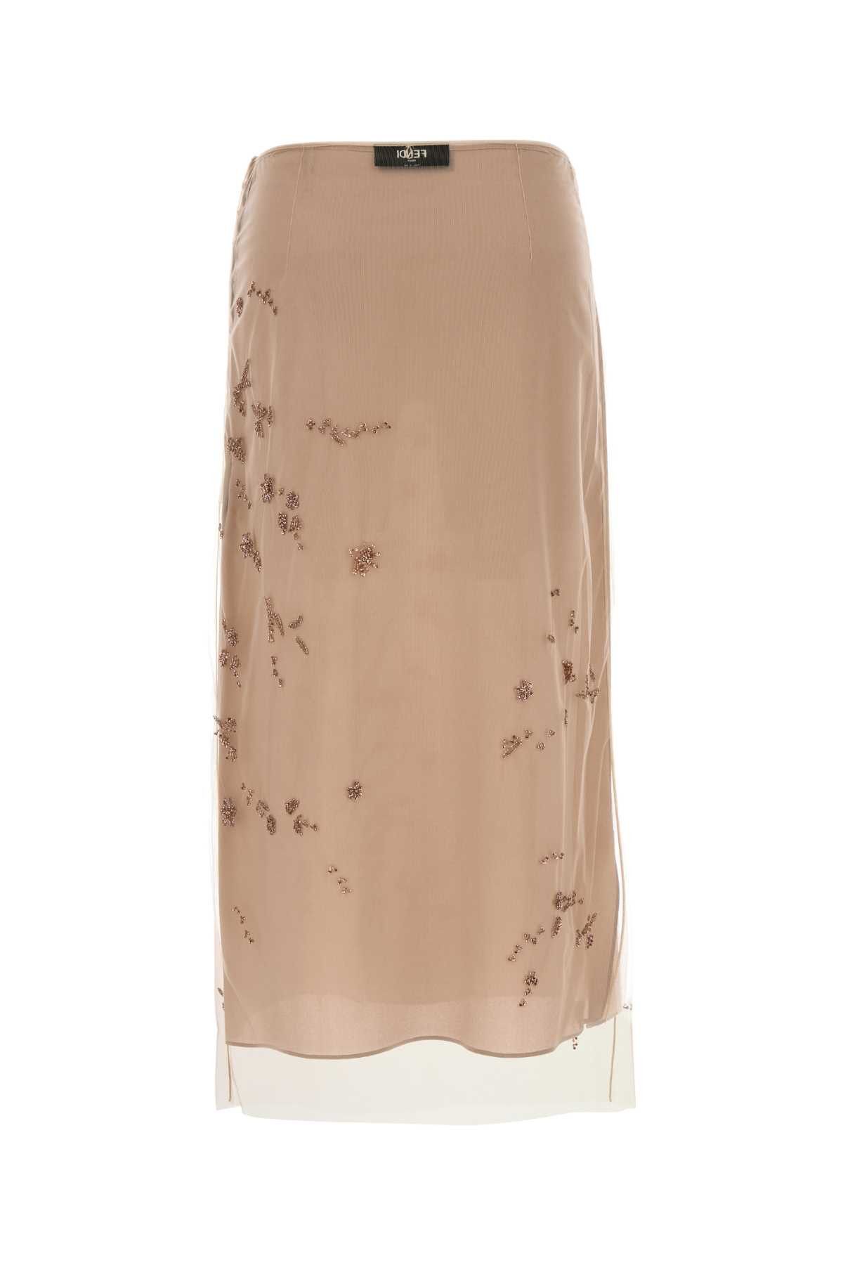 Fendi Antiqued Pink Tulle Skirt Size 27" / US 4 / IT 40 - 2 Thumbnail