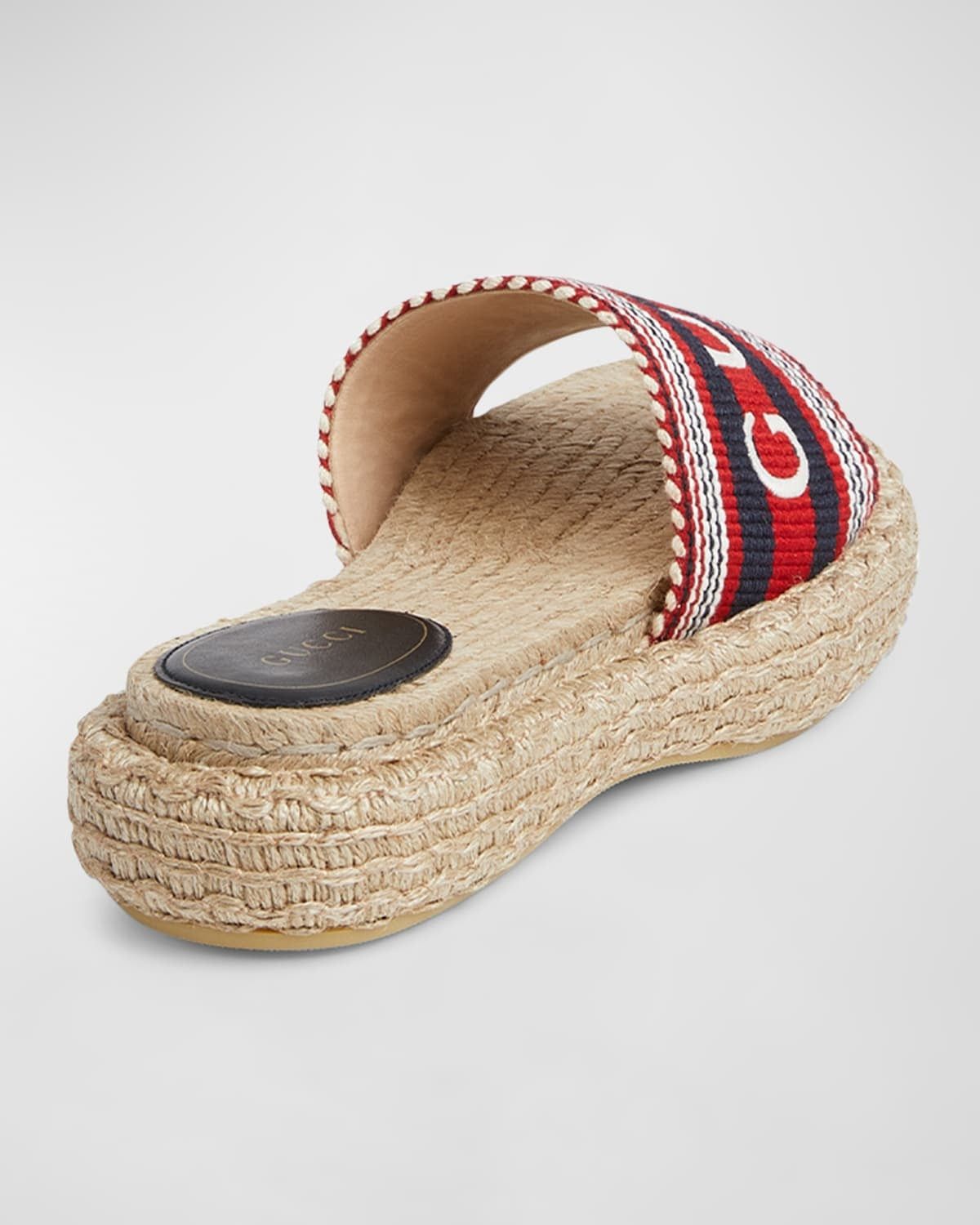 Gucci Gucci Logo Web Espadrille Slides SIZE 37 Size ONE SIZE - 2 Thumbnail