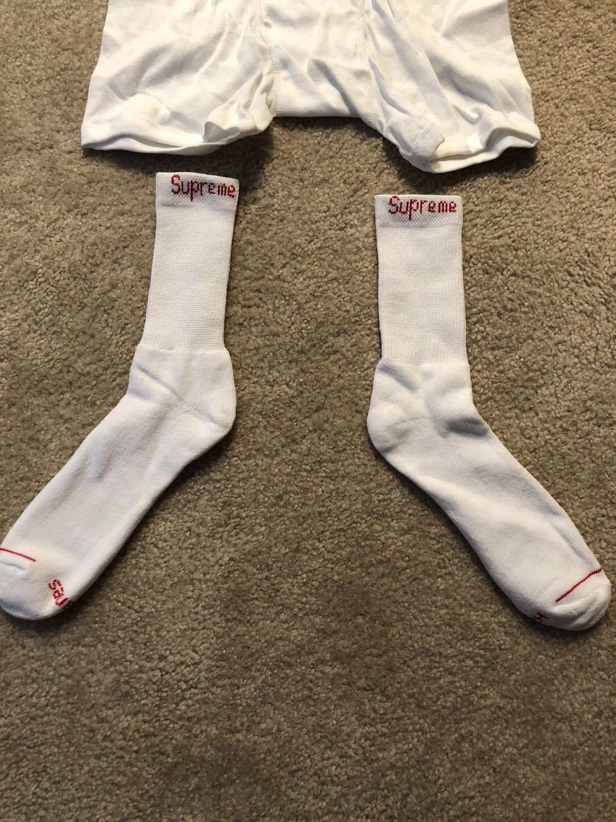 Supreme Supreme Black T Shirt With Tiny Box Logo In Bottom Left Corner Supreme White Medium Boxers White Supreme Socks Grailed