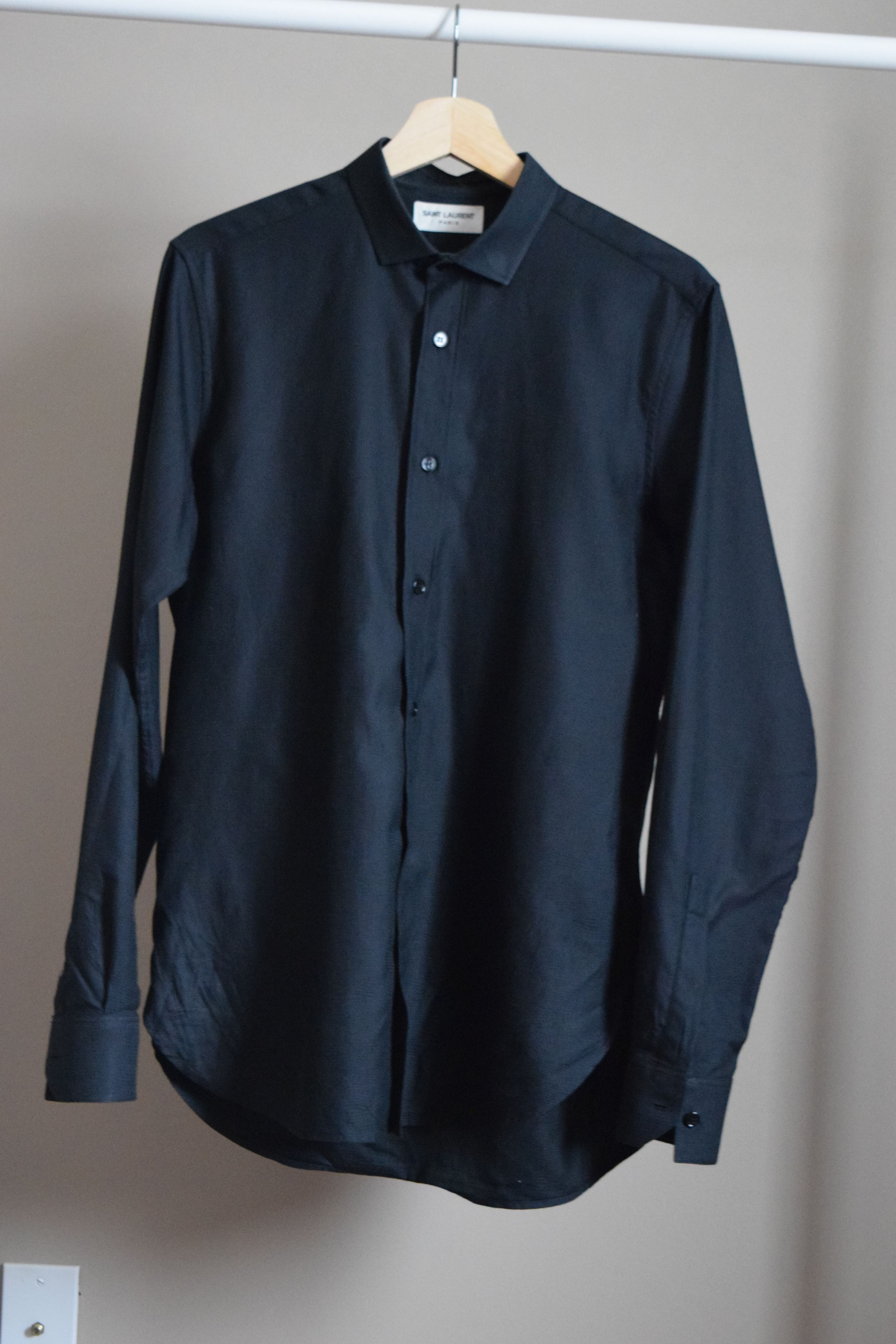Saint Laurent Paris Saint Laurent Paris Black Jacquard Shirt Size US M / EU 48-50 / 2 - 1 Thumbnail