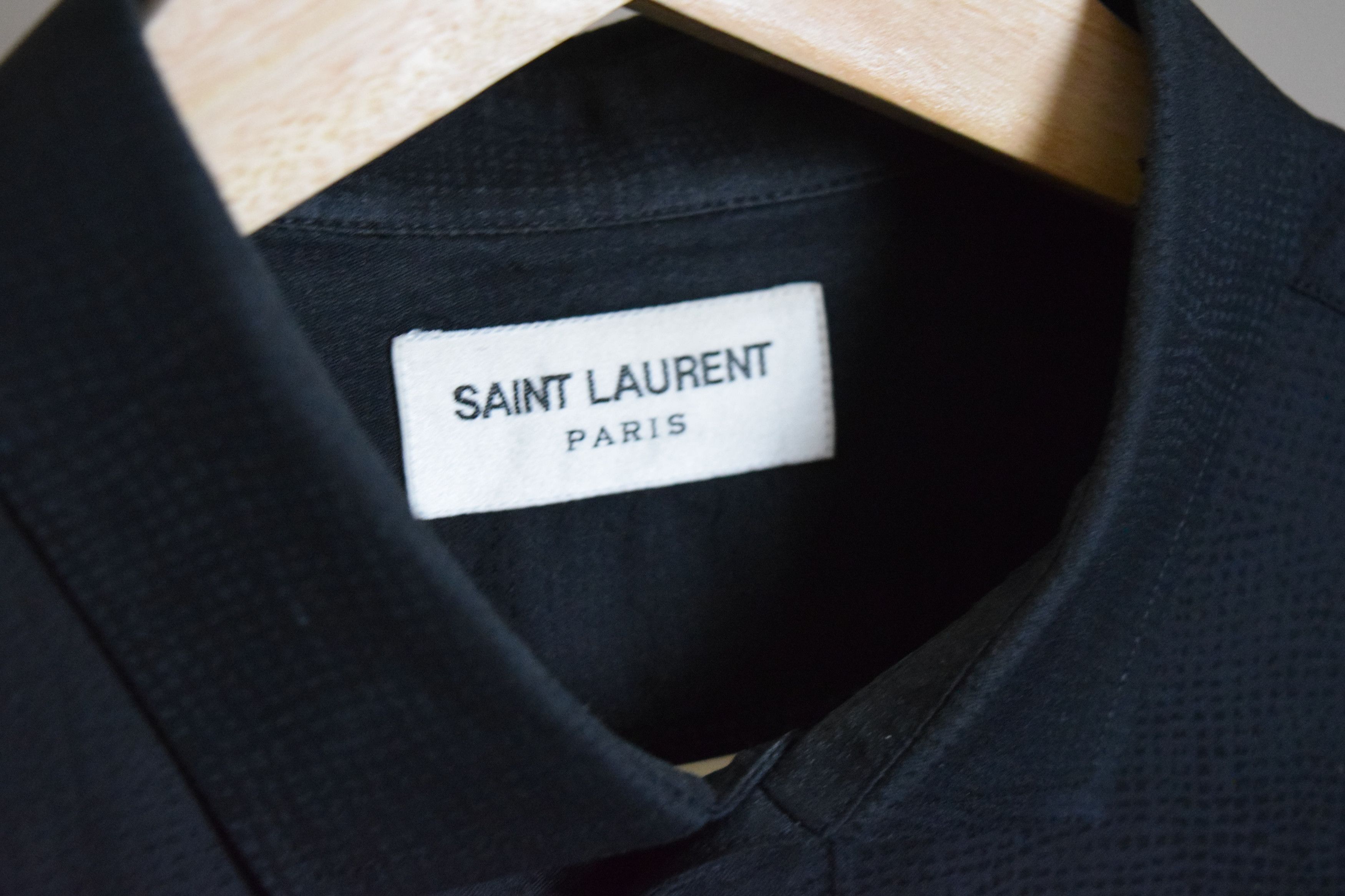 Saint Laurent Paris Saint Laurent Paris Black Jacquard Shirt Size US M / EU 48-50 / 2 - 3 Thumbnail