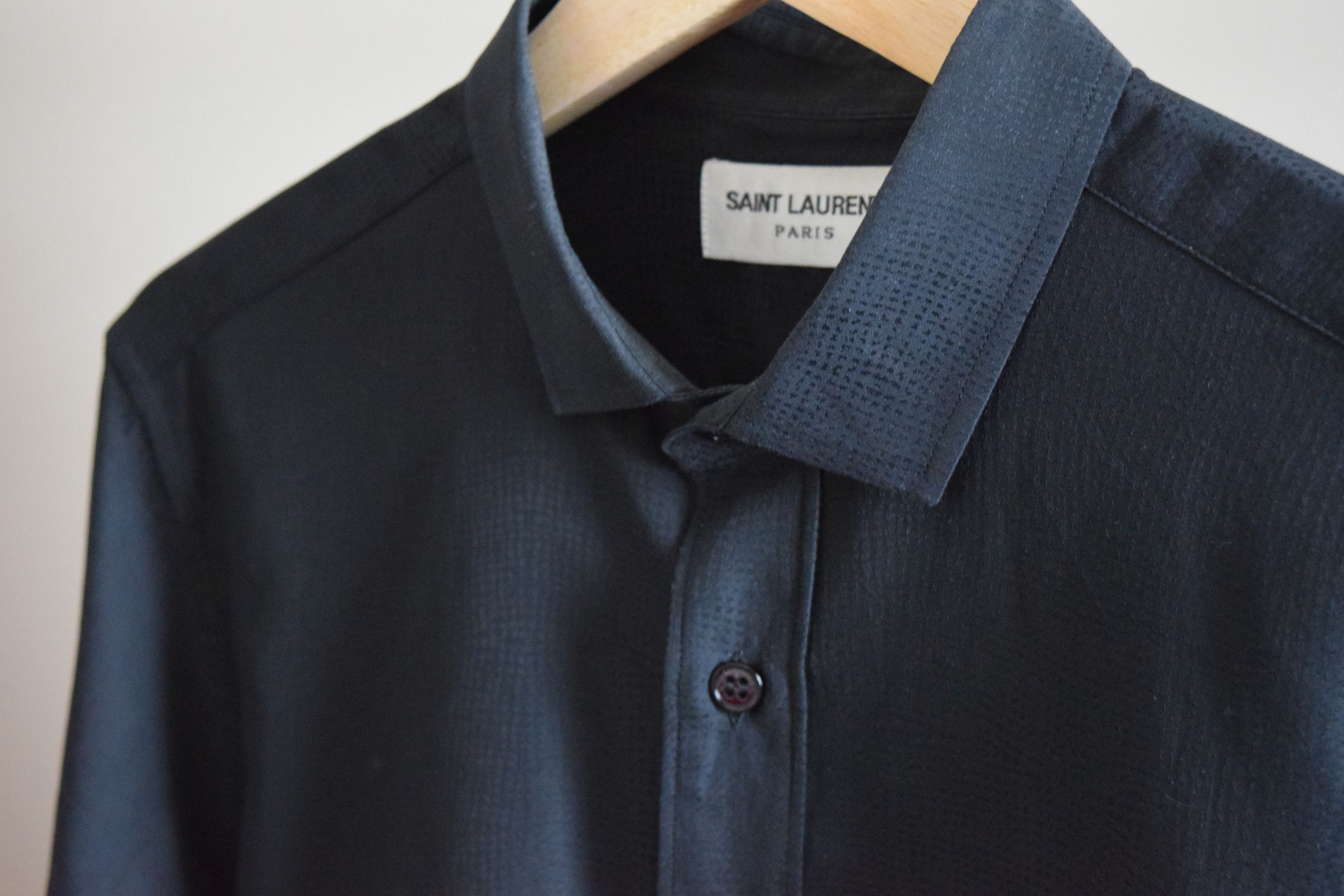 Saint Laurent Paris Saint Laurent Paris Black Jacquard Shirt Size US M / EU 48-50 / 2 - 4 Thumbnail