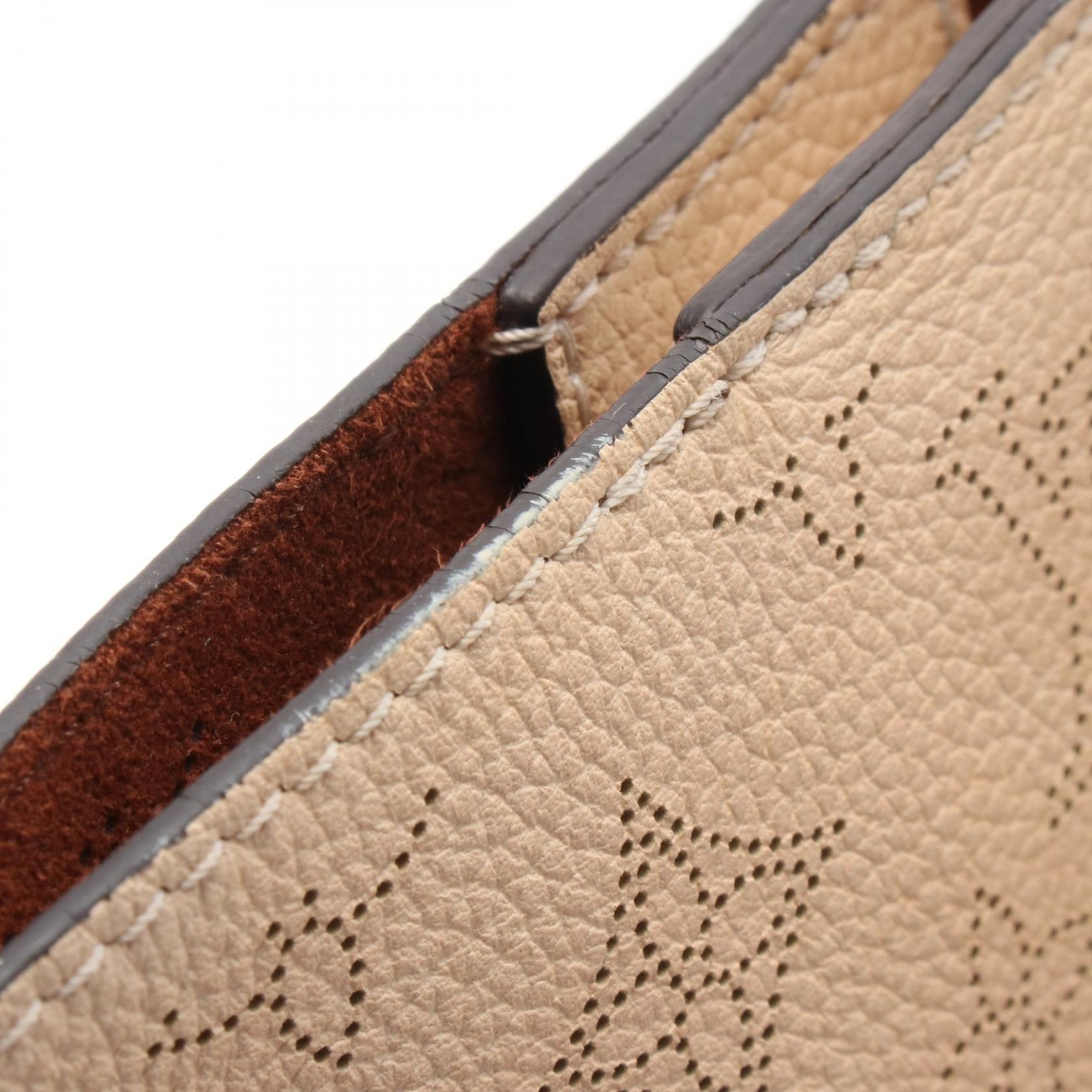 Louis Vuitton Louis Vuitton Hina Mm Mahina Carré Handbag Tote Bag Leather Gray Beige Brown Size ONE SIZE - 13 Thumbnail