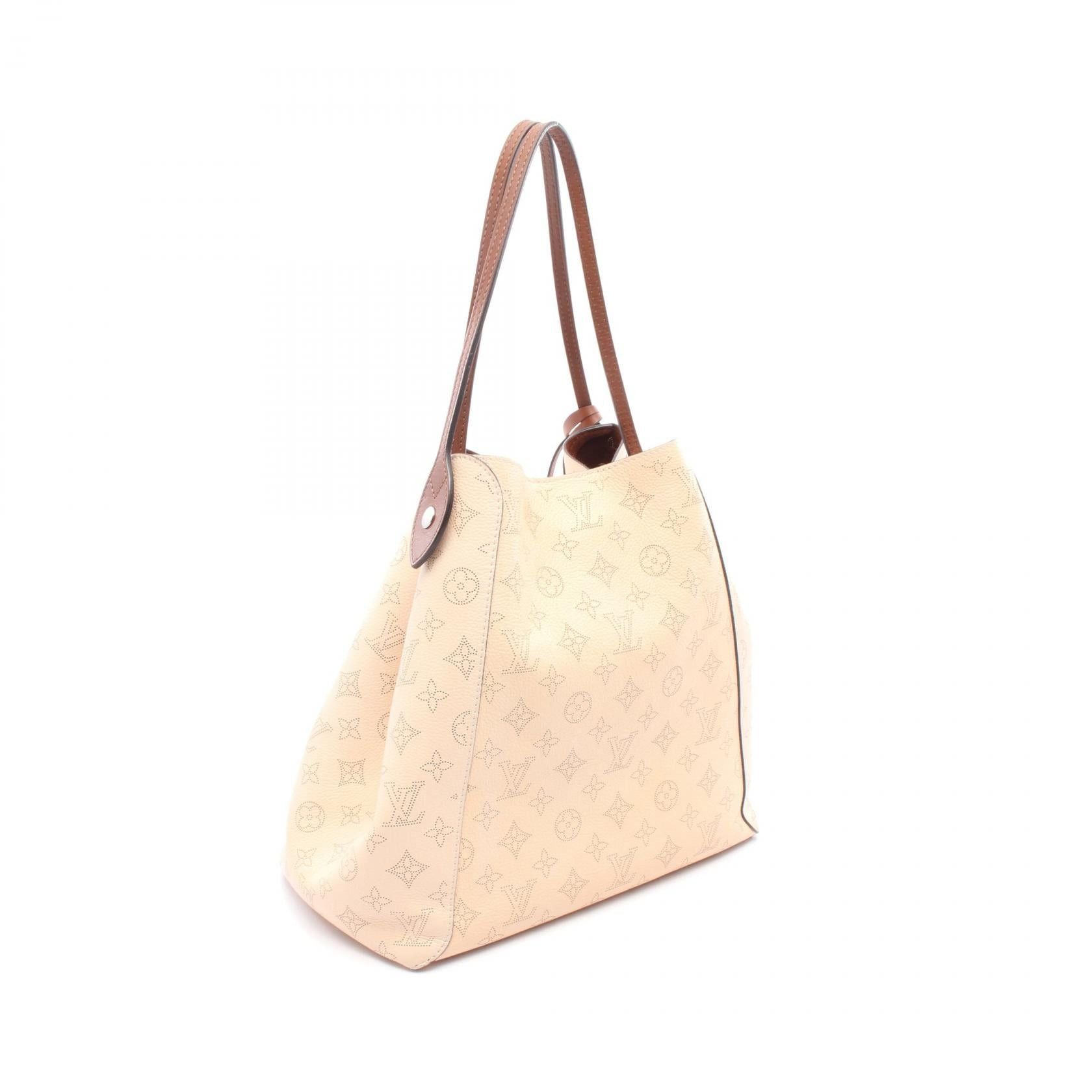 Louis Vuitton Louis Vuitton Hina Mm Mahina Carré Handbag Tote Bag Leather Gray Beige Brown Size ONE SIZE - 2 Thumbnail