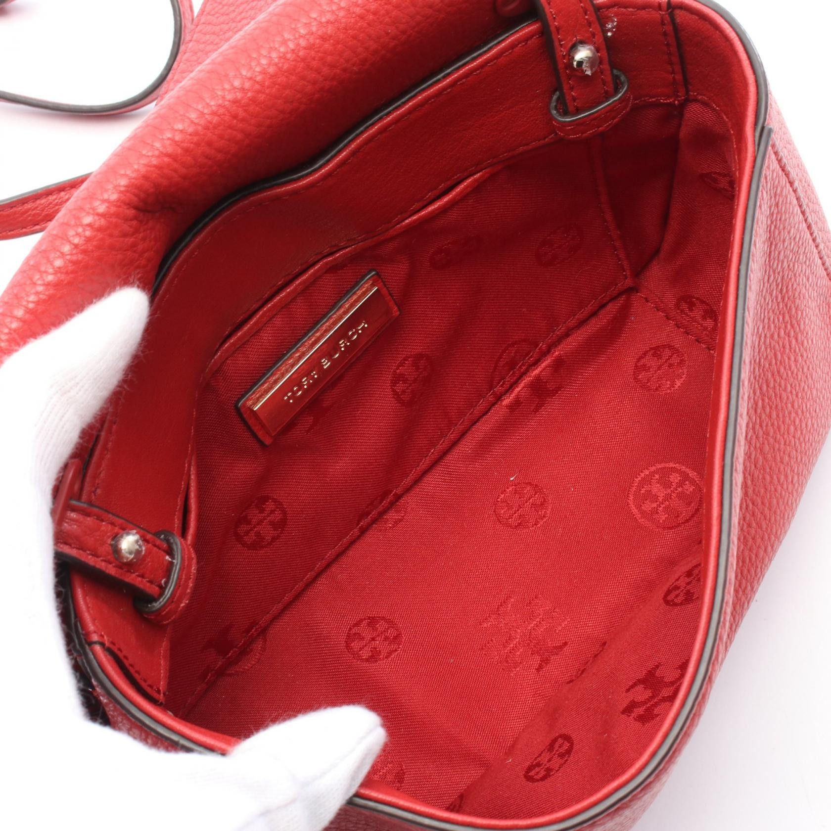 Tory Burch Tory Burch Shoulder Bag Leather Red Size ONE SIZE - 3 Thumbnail