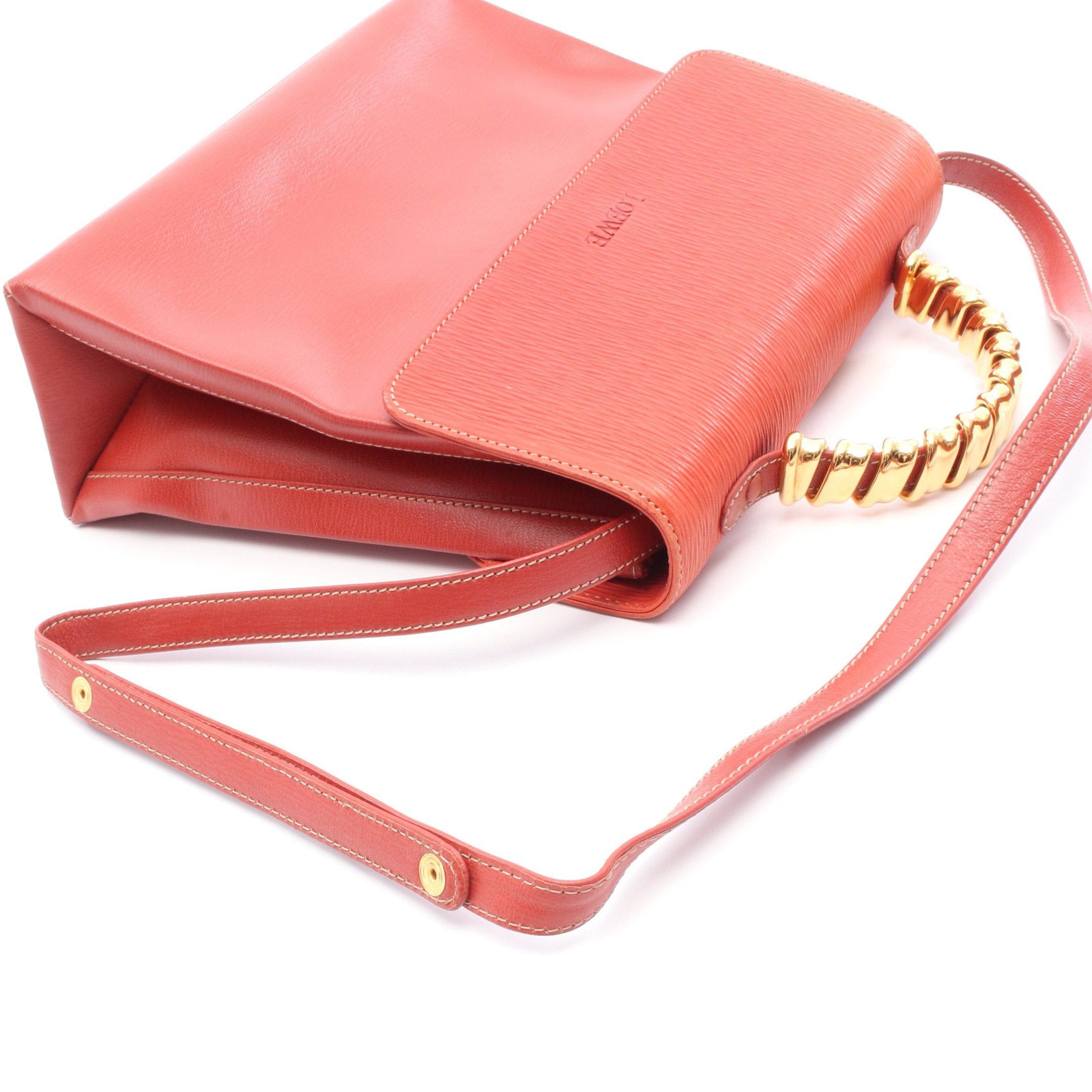 Loewe Loewe Velasquez Twist Handbag Leather Nubuck Red Size ONE SIZE - 7 Thumbnail