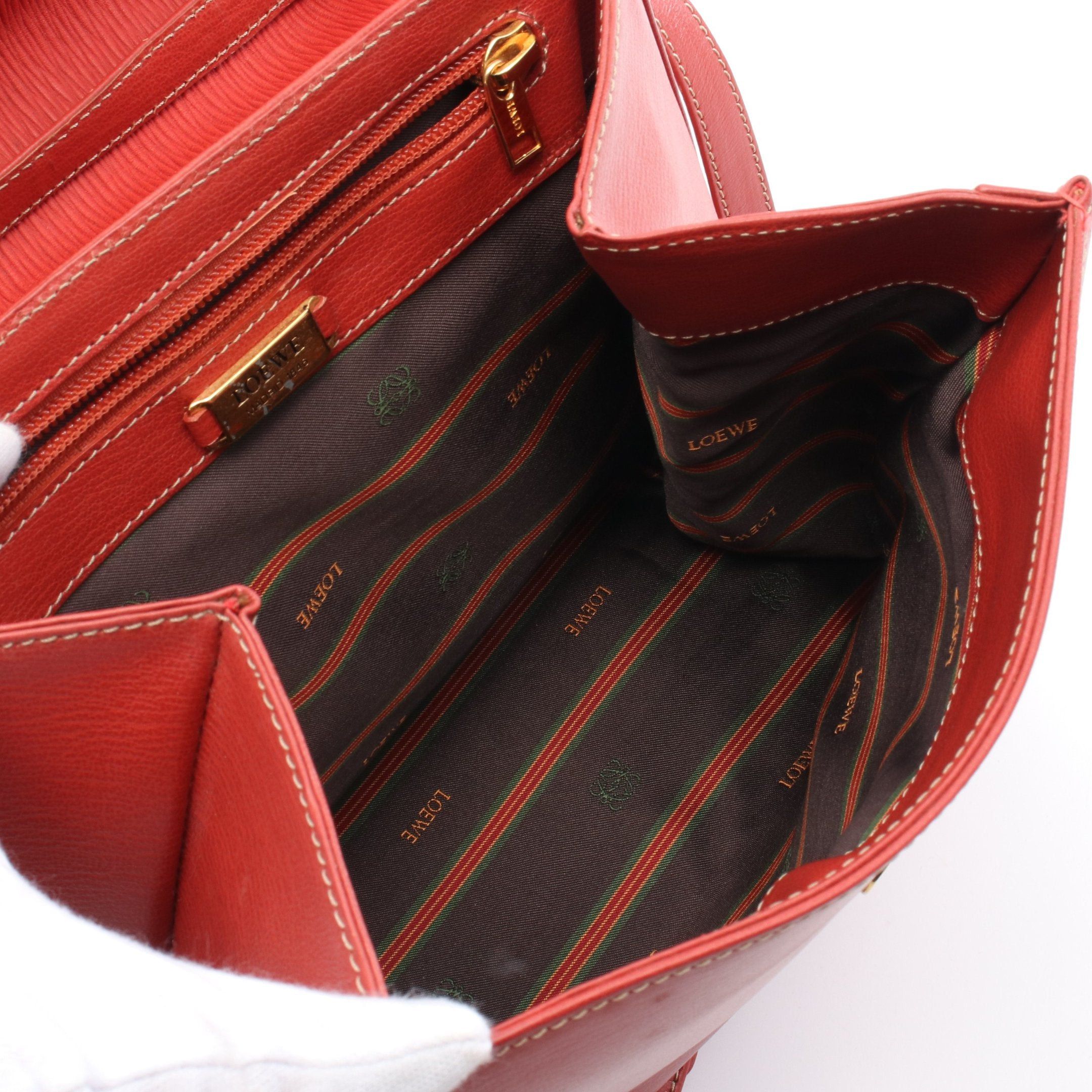 Loewe Loewe Velasquez Twist Handbag Leather Nubuck Red Size ONE SIZE - 3 Thumbnail
