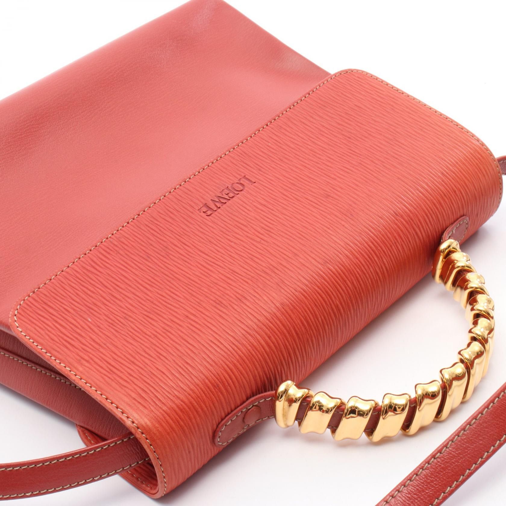 Loewe Loewe Velasquez Twist Handbag Leather Nubuck Red Size ONE SIZE - 8 Thumbnail