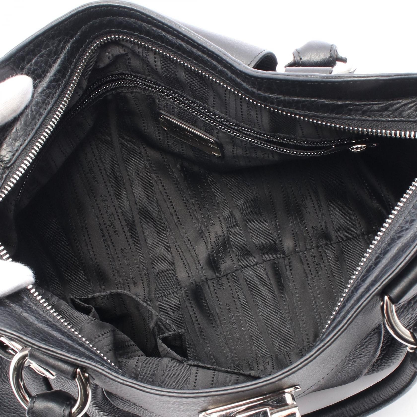 Salvatore Ferragamo Marissa Gancini Handbag Leather Black